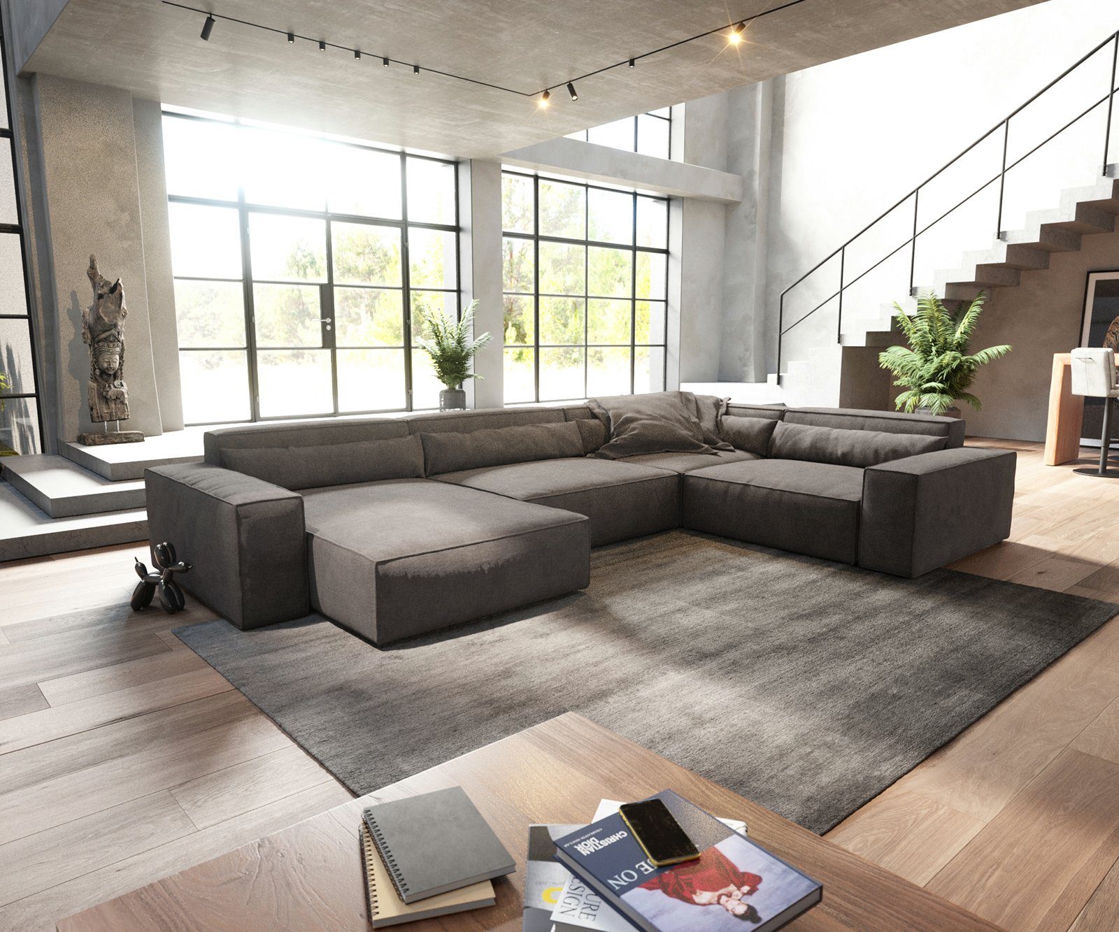 DELIFE Big-Sofa Sirpio, XL Mikrofaser Khakibraun günstig online kaufen