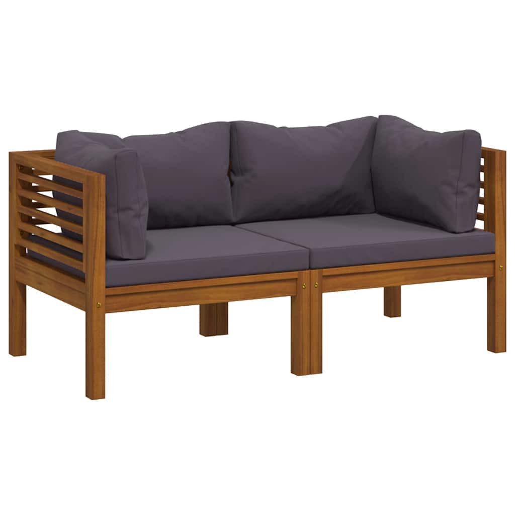 vidaXL Gartenlounge-Set 2-Sitzer-Gartensofa mit Kissen Massivholz, (1-tlg)