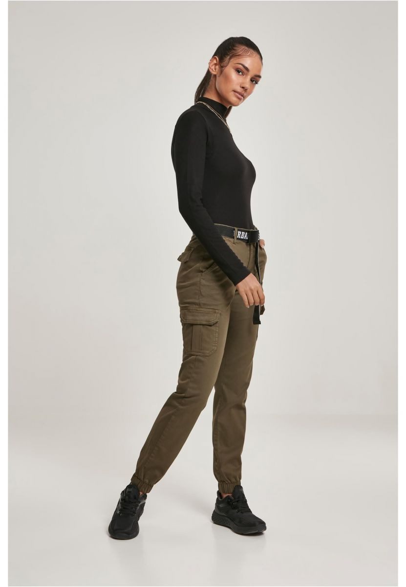 URBAN CLASSICS Funktionshose Ladies High Waist Cargo Pants