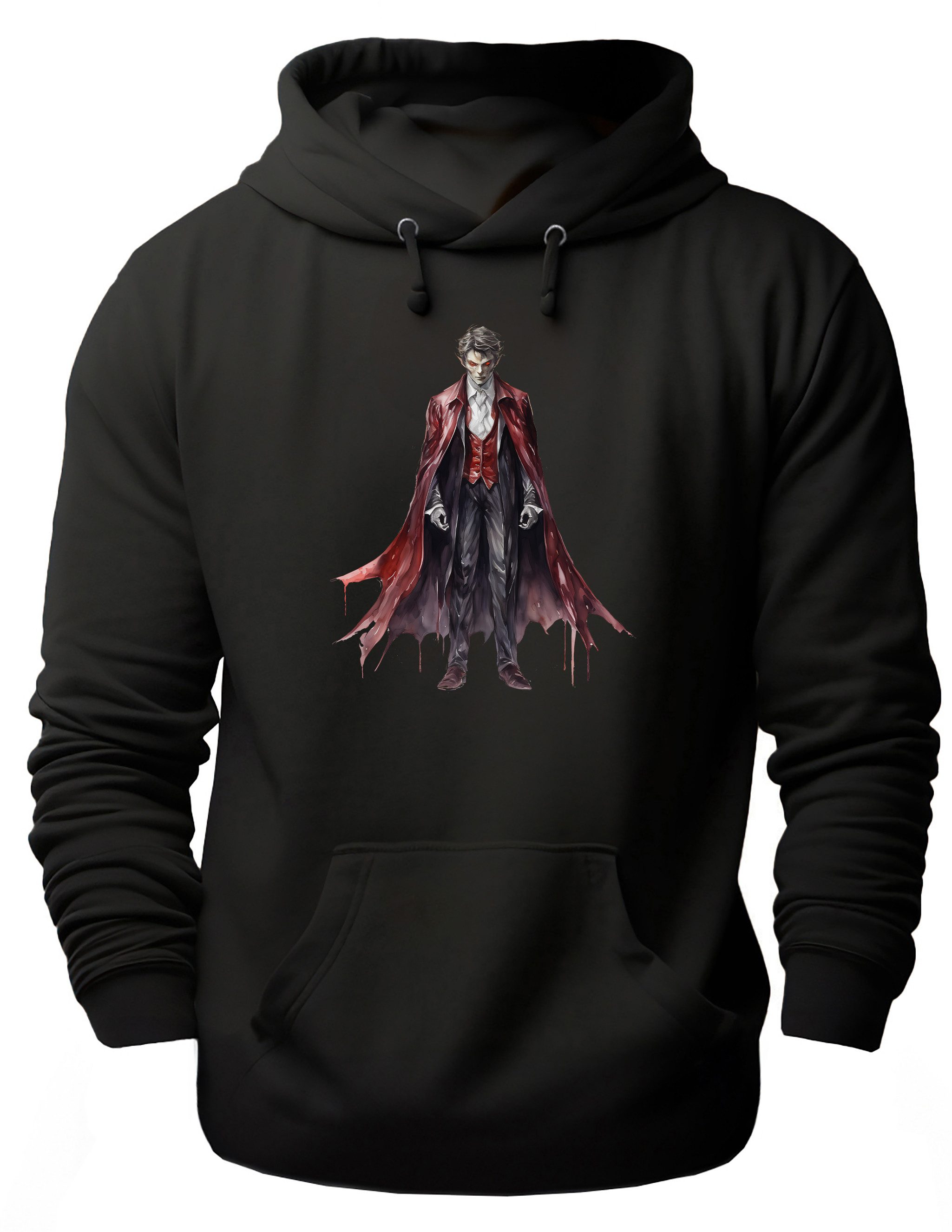 MyDesign24 Hoodie Halloween Kapuzen Pulli - Vampir Herren und Damen Kapuzensweater - Halloween Hoodie i442