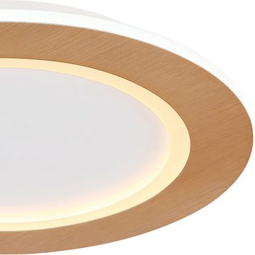 Globo Deckenleuchte Deckenleuchte Wohnzimmer Rund LED Deckenlampe Flur Holz Optik 40 cm