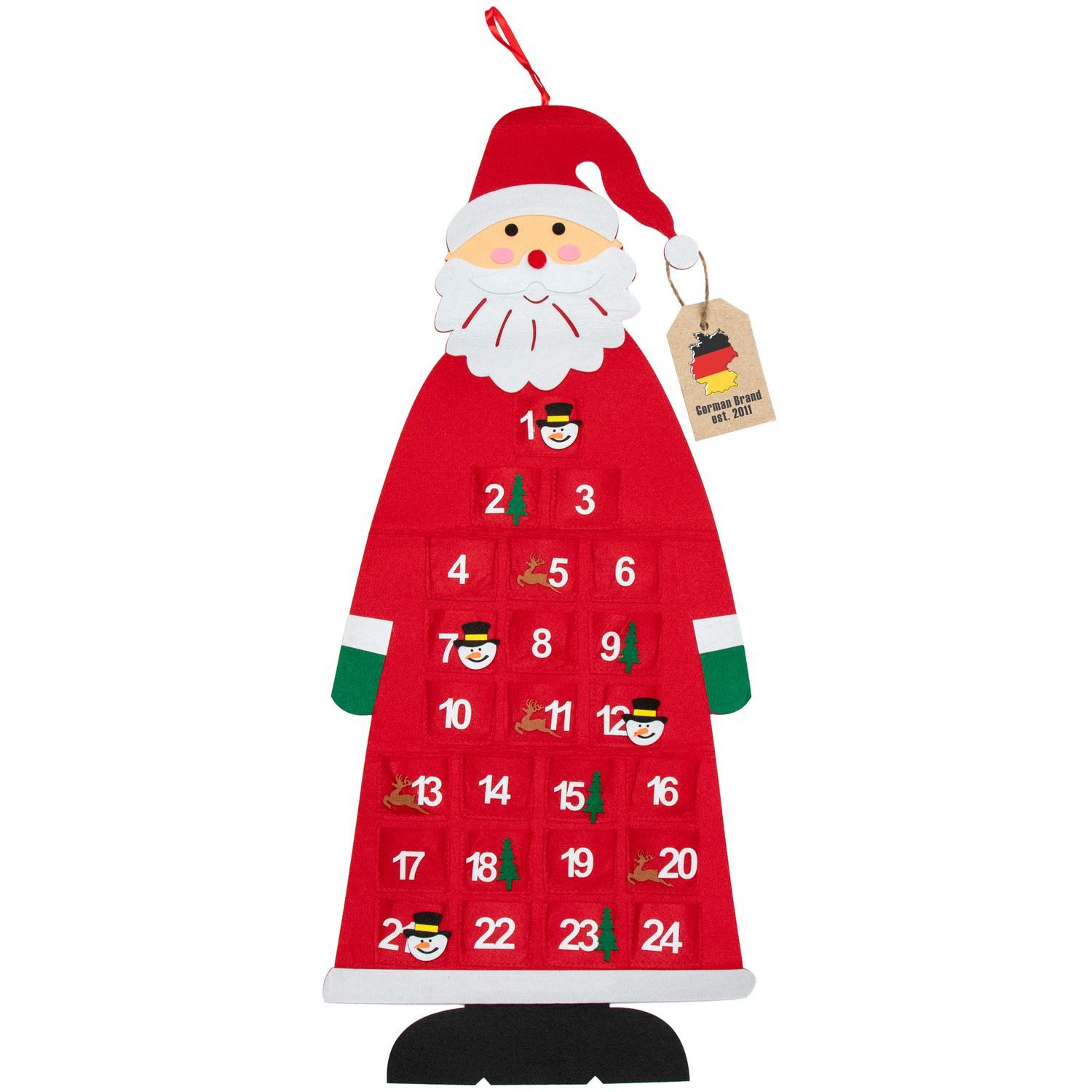 Intirilife Adventskalender (1-tlg), Nikolaus Adventskalender zum Befüllen Weihnachtsmann Kalender DIY