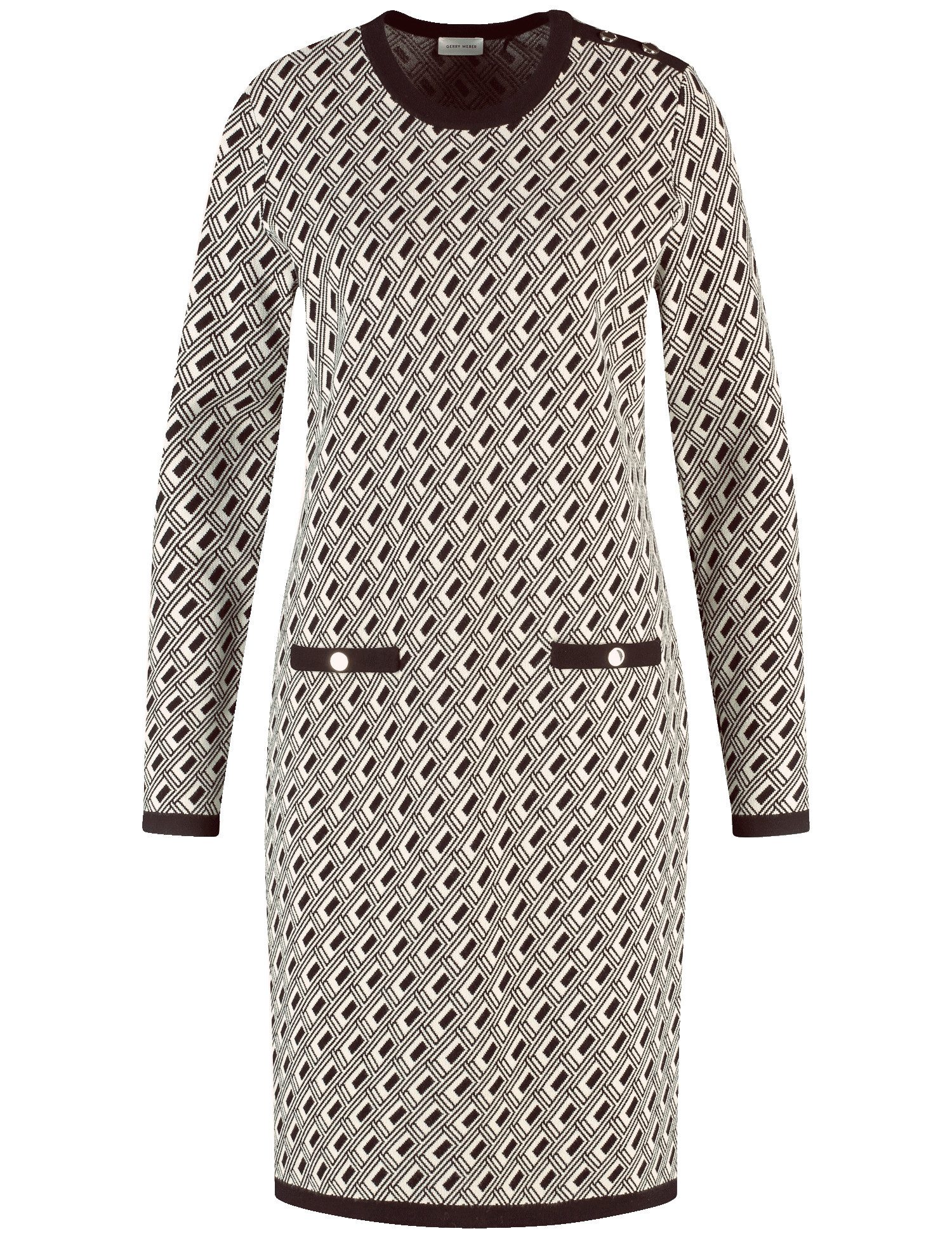 A-Linien-Kleid Elegantes Strickkleid mit Jacquard-Muster