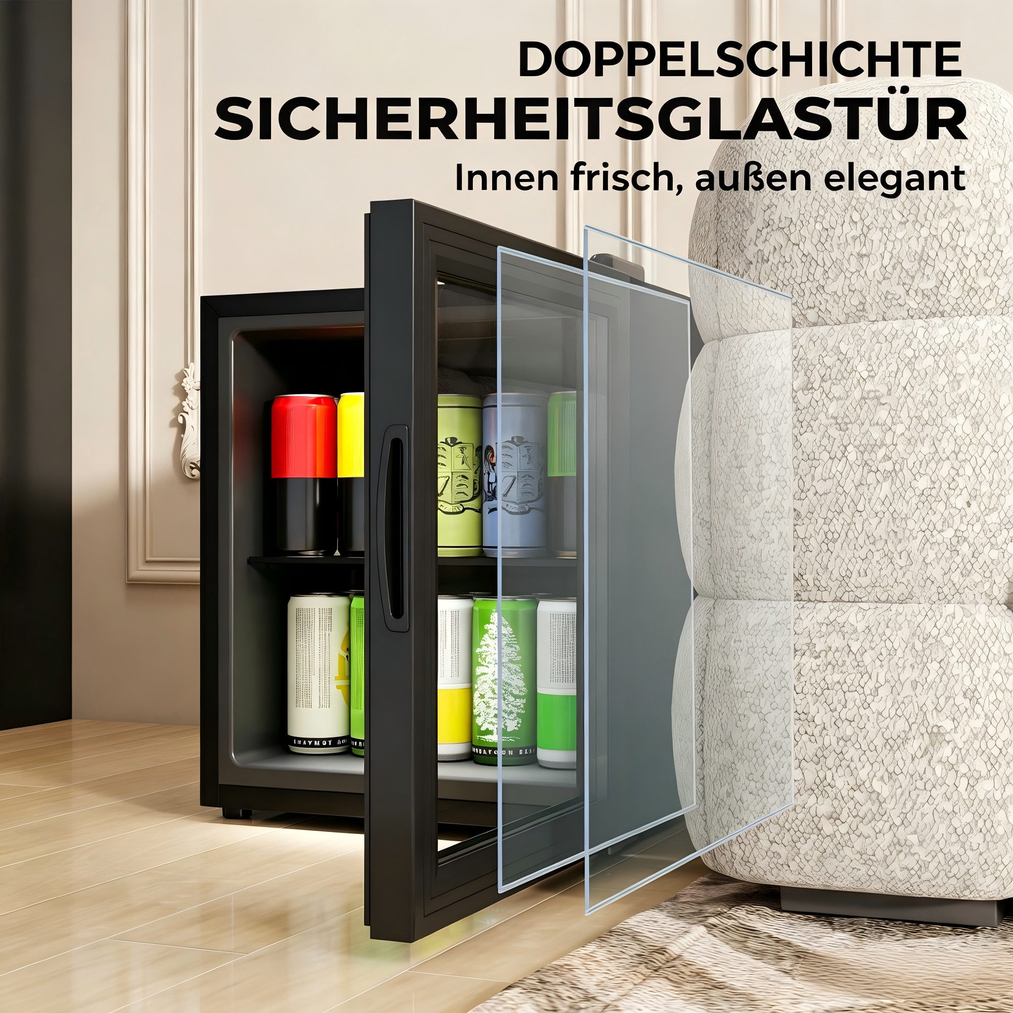 kowdom Table Top Kühlschrank 800-322V90, Digitales Display