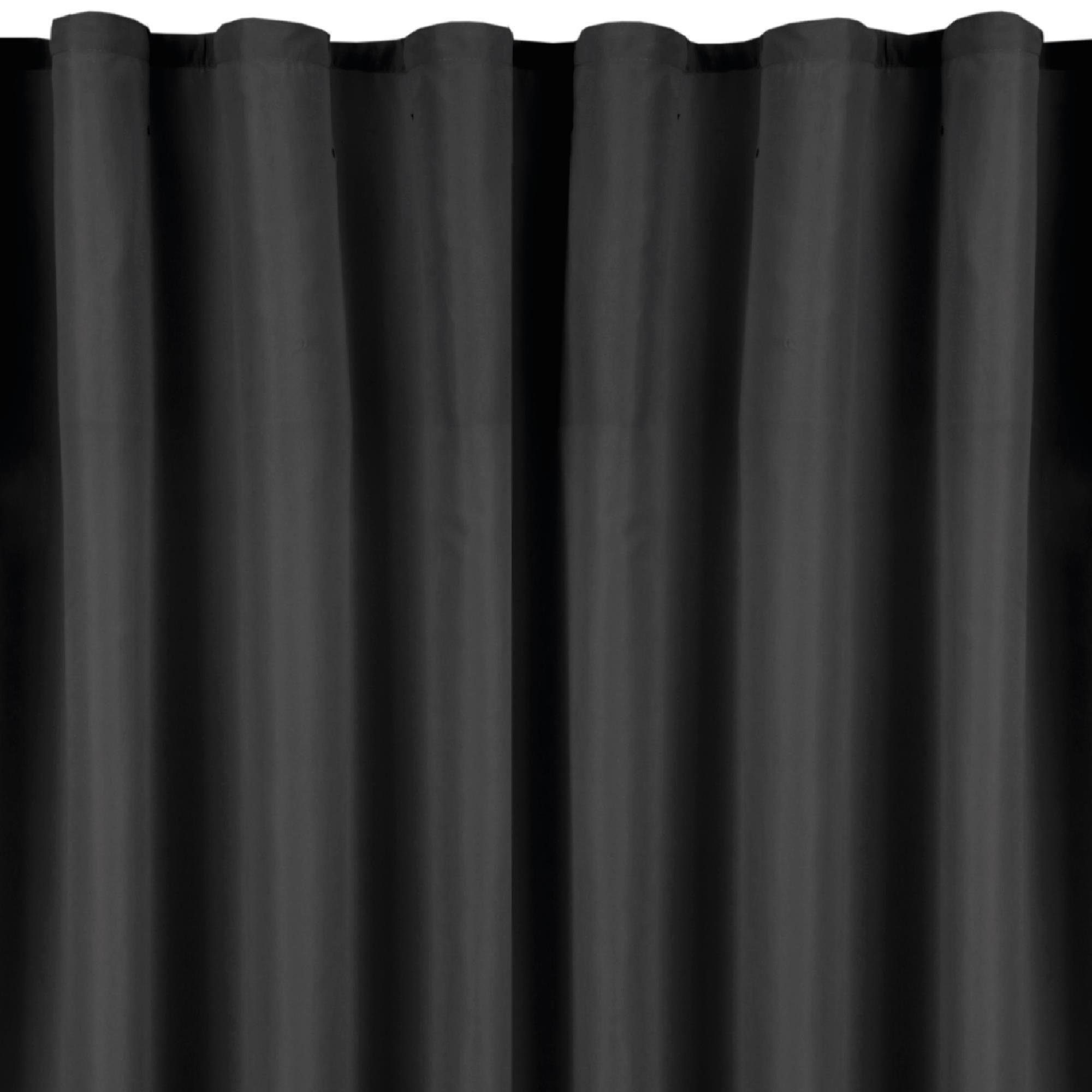 Vorhang, (2 Schwarz Gardinen, Kräuselband Gardinenset Bestlivings, 2 Kräuselband (2 St), "Blickdicht" Microfaser, blickdicht, Raffhaken) Raffhalter, mit 2