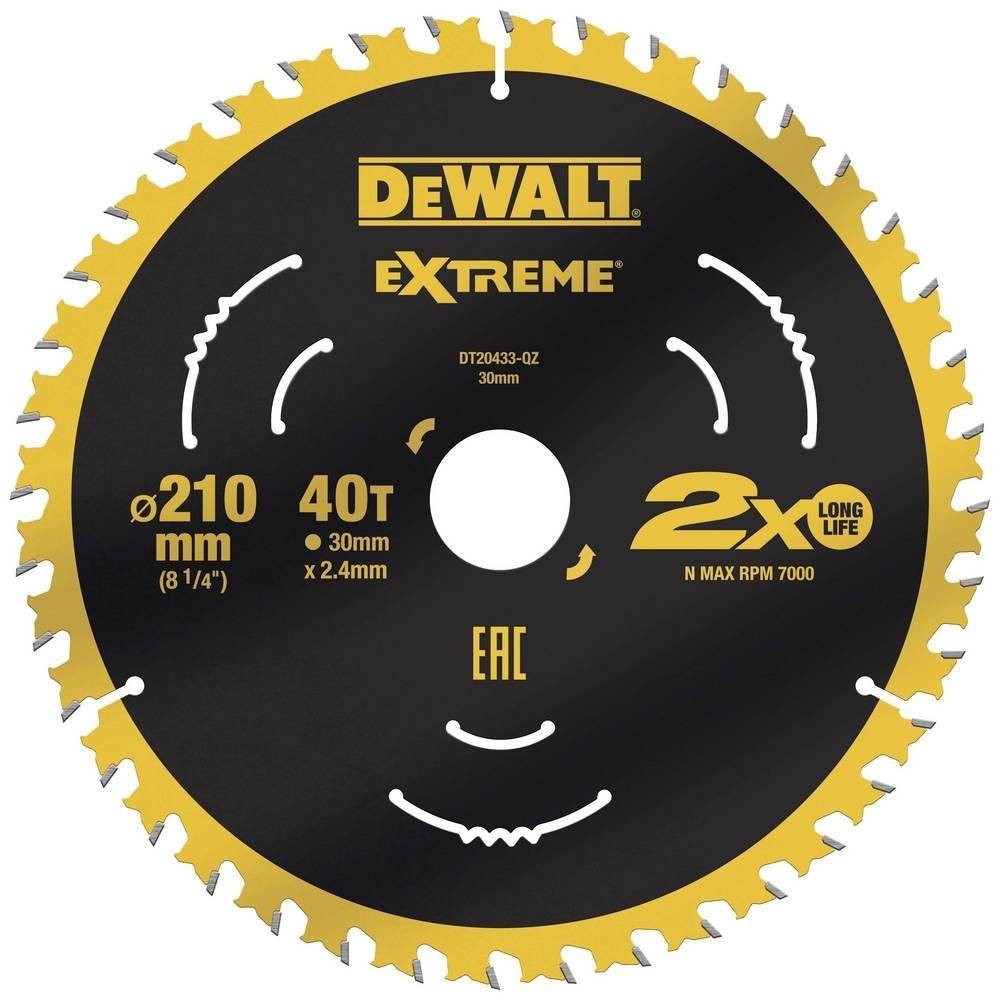 DeWalt Kreissägeblatt Kreissaegeblatt stat. 210/30mm 40WZ