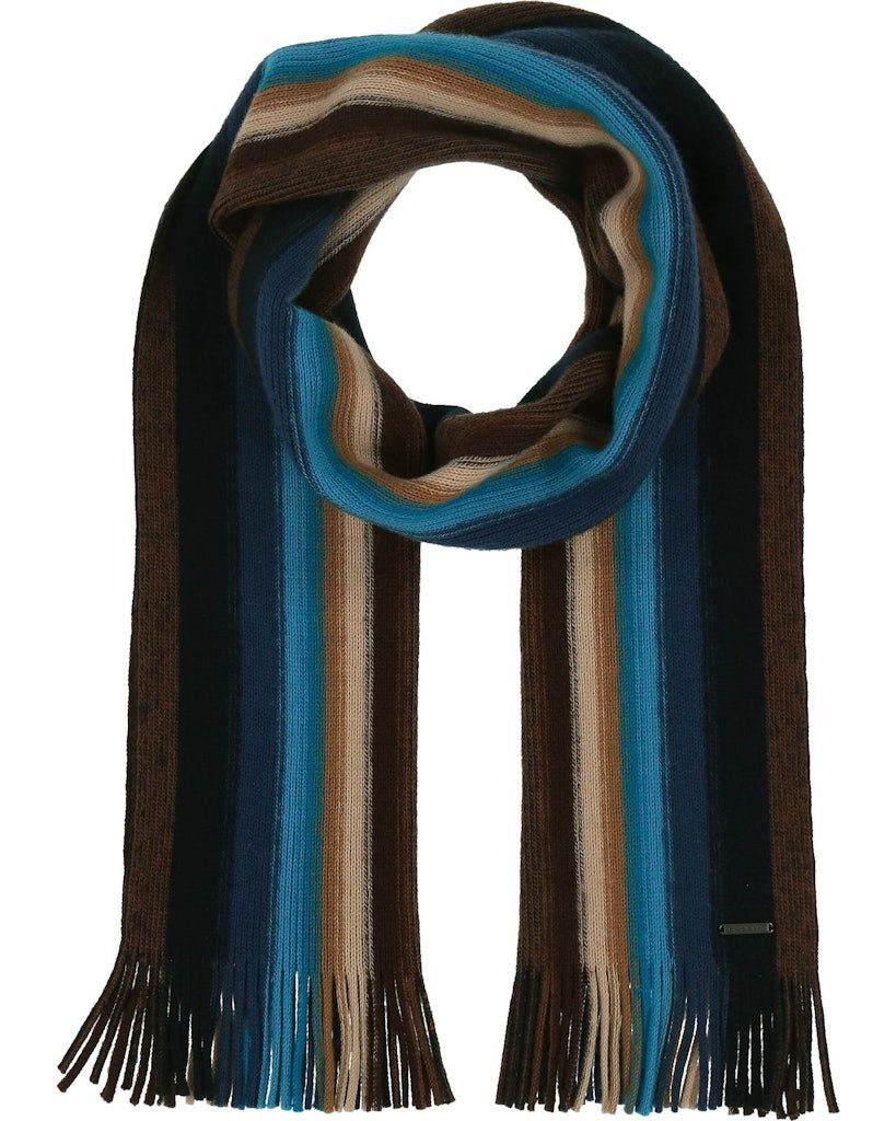 bugatti Wollschal, Langer Strickschal aus Wolle mit Streifen