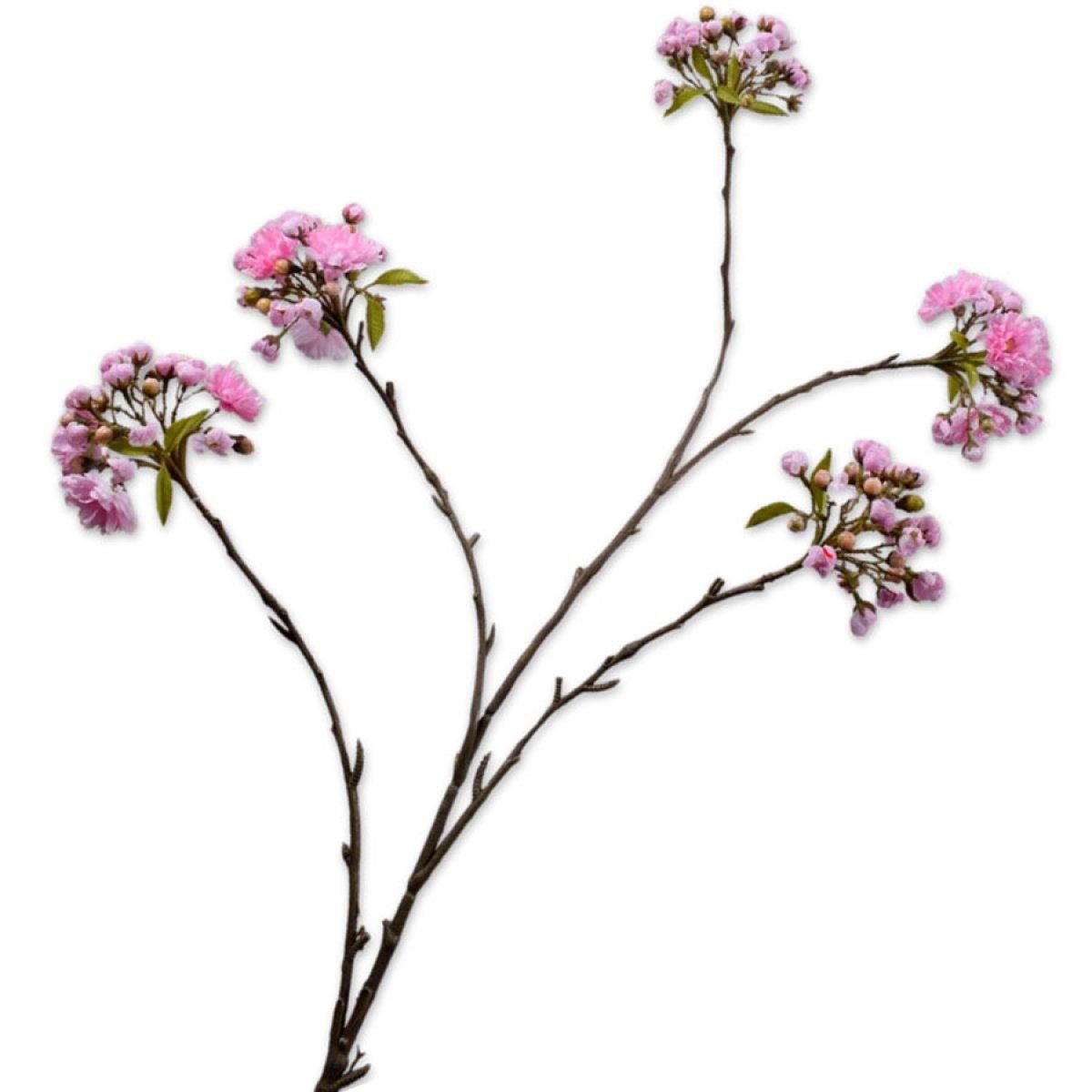 Künstliche Zimmerpflanze Seidenblume Kirschblüten Zweig Blossom Spray Pink (132cm), SILK-KA