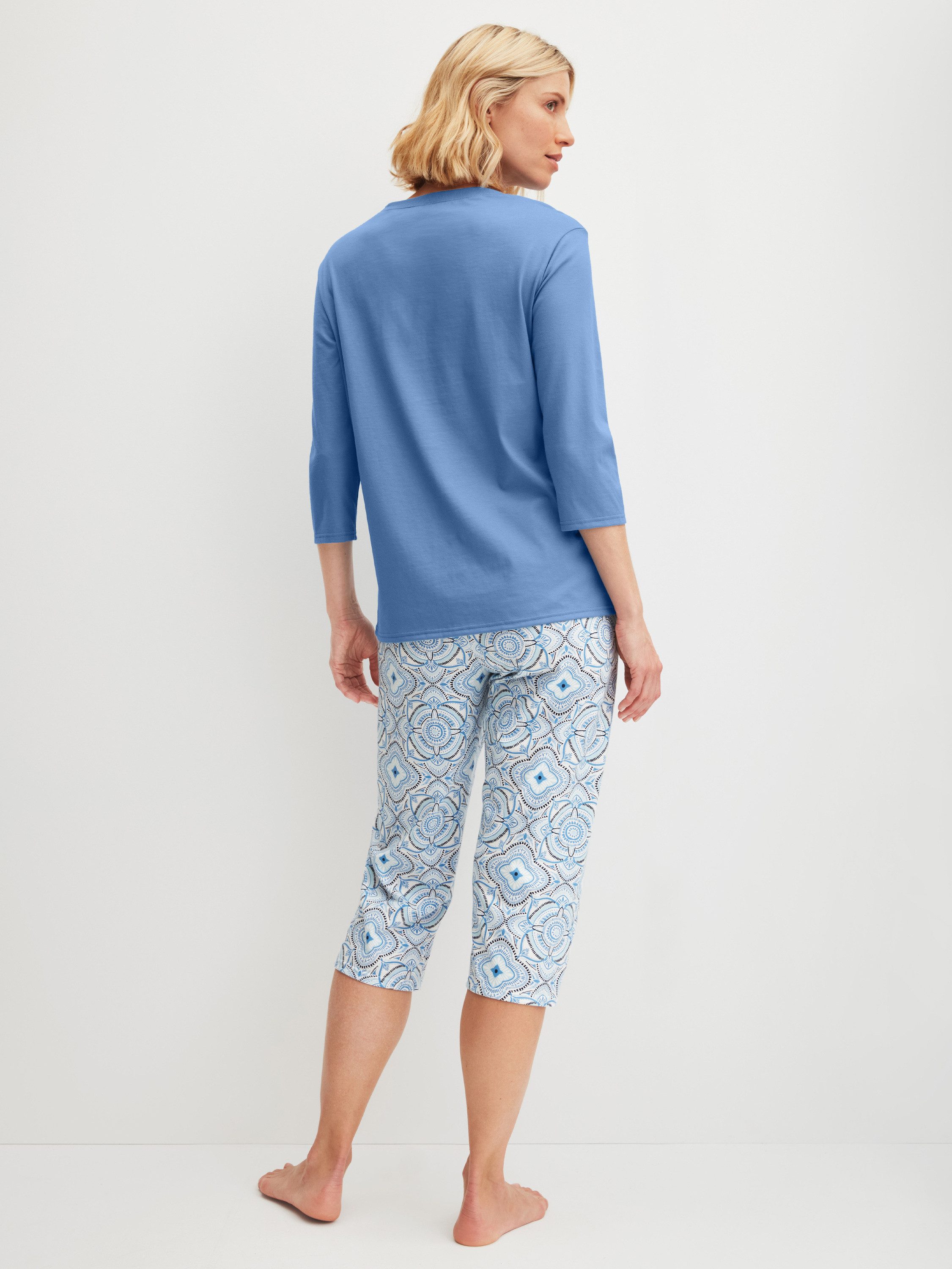 CALIDA Capri-Pyjama Cotton Special Damen (2 tlg) aus 100% Baumwolle, atmungsaktiv und klimaregulierend