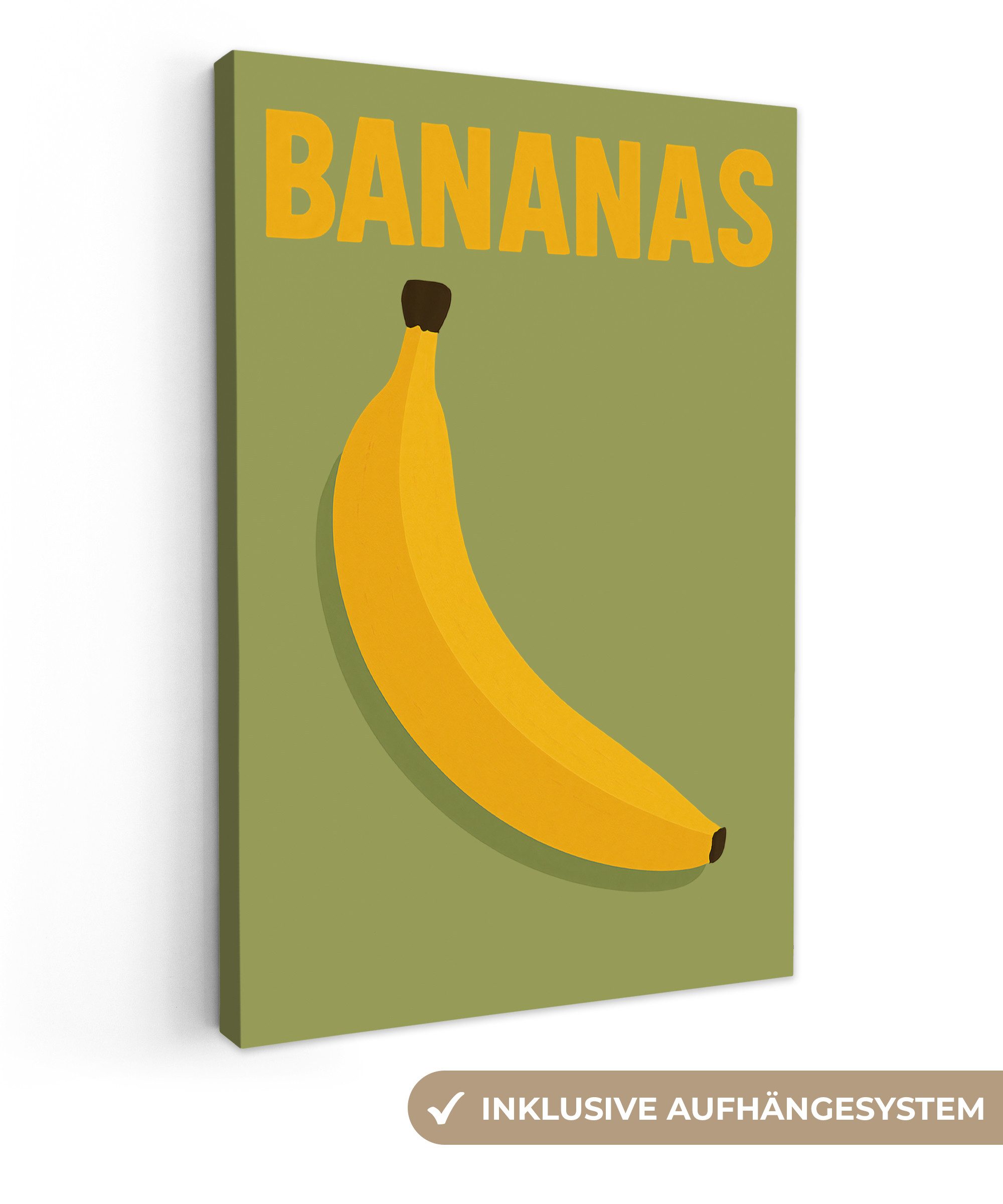 OneMillionCanvasses® Leinwandbild Banane - Minimalistisch - günstig online kaufen