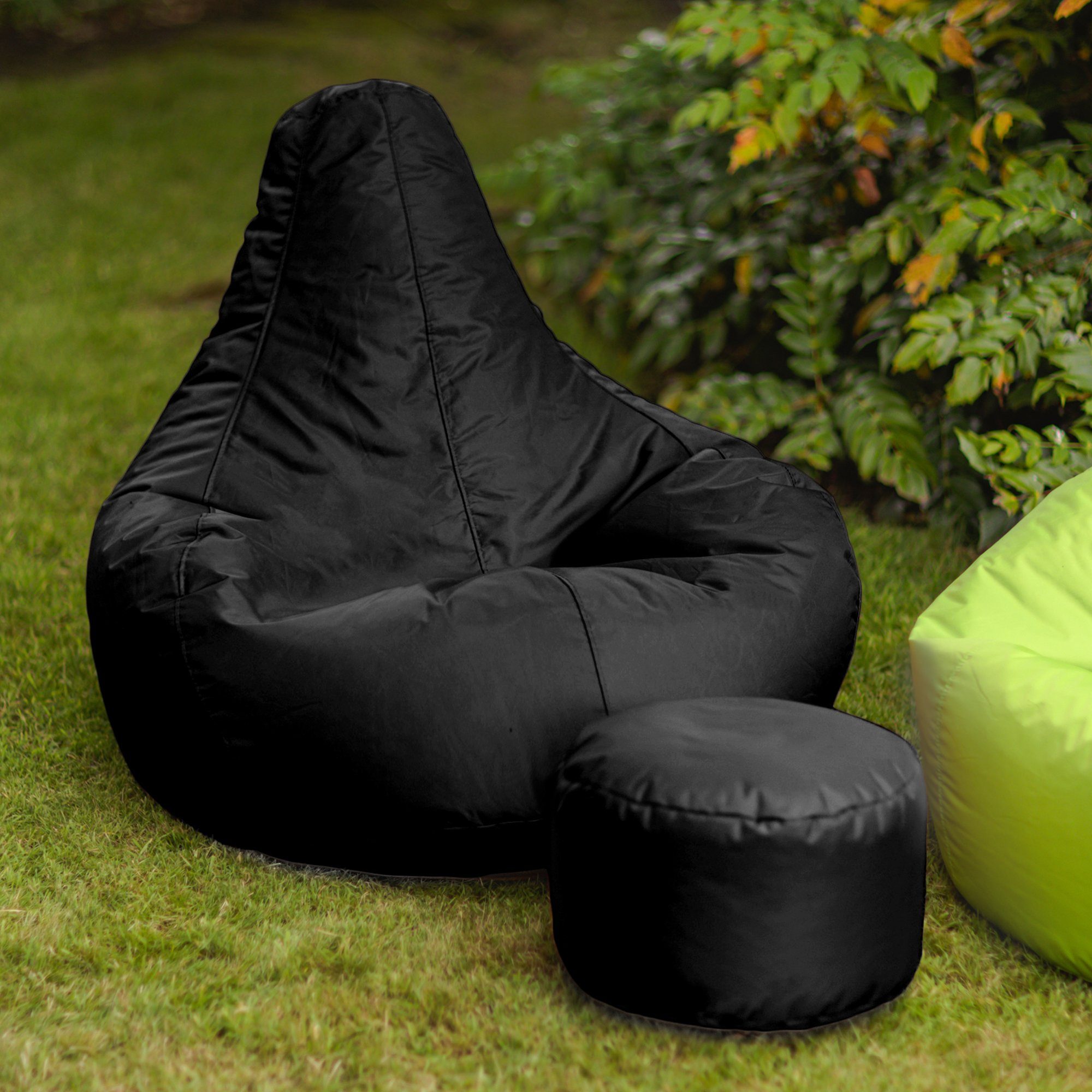 mit „Recliner“ Outdoor Sitzsack Sitzpouf Veeva schwarz Sitzsack