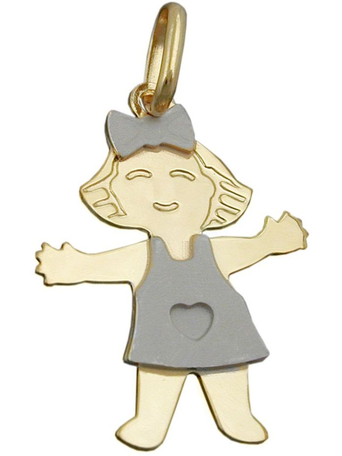 Gallay Kettenanhänger 20x16mm Mädchen bicolor vergoldet Silber 925 (1-tlg)