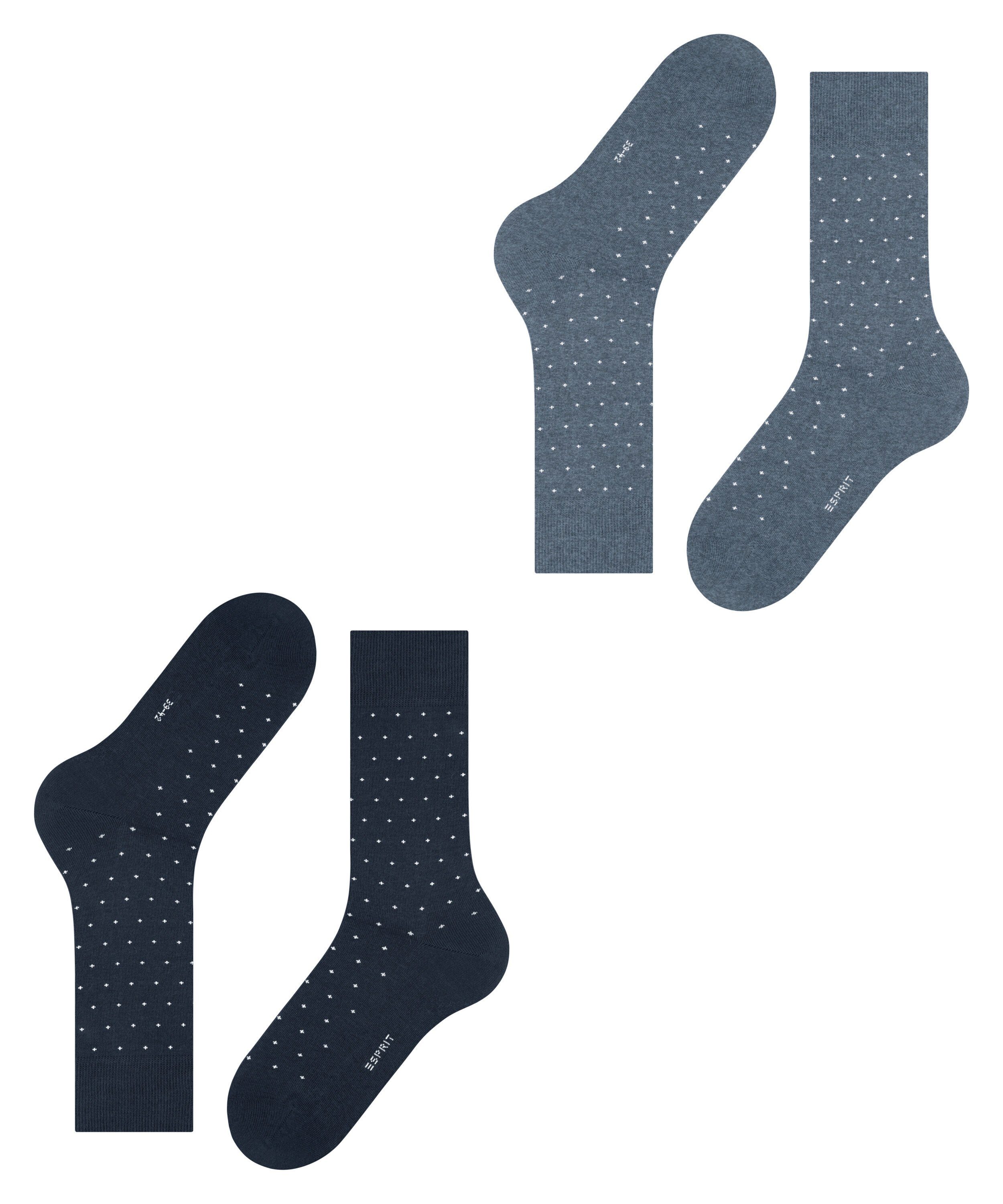Esprit Socken Fine Dot 2-Pack (0020) sortiment (2-Paar)