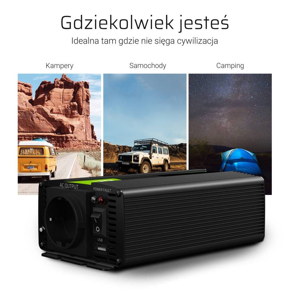 Green Cell Wechselrichter Wechselrichter / Spannungswandler 12 auf 230V 500/1000W GC-INV16