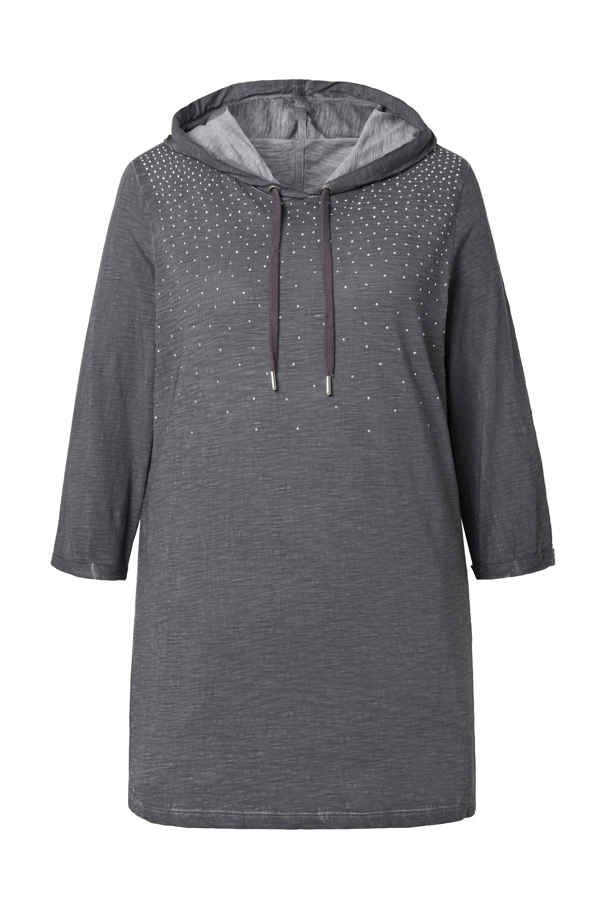 MIAMODA T-Shirt T-Shirt A-Linie ColdDyed Strass-Verlauf Kapuze günstig online kaufen