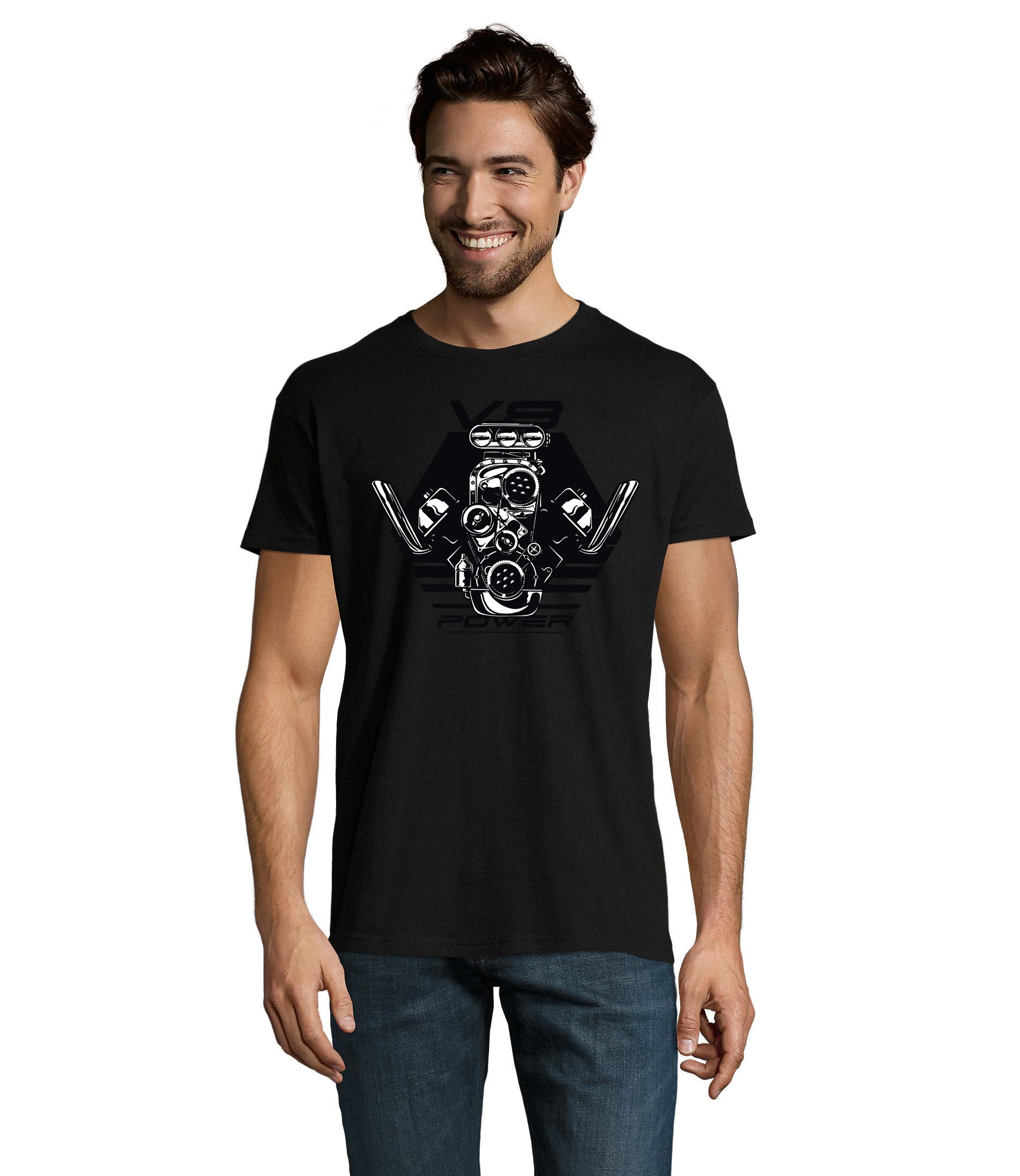 Blondie & Brownie T-Shirt V8 Power Motor Auto Benzin im Blut Herren Shirt Motiv in vielen Farben