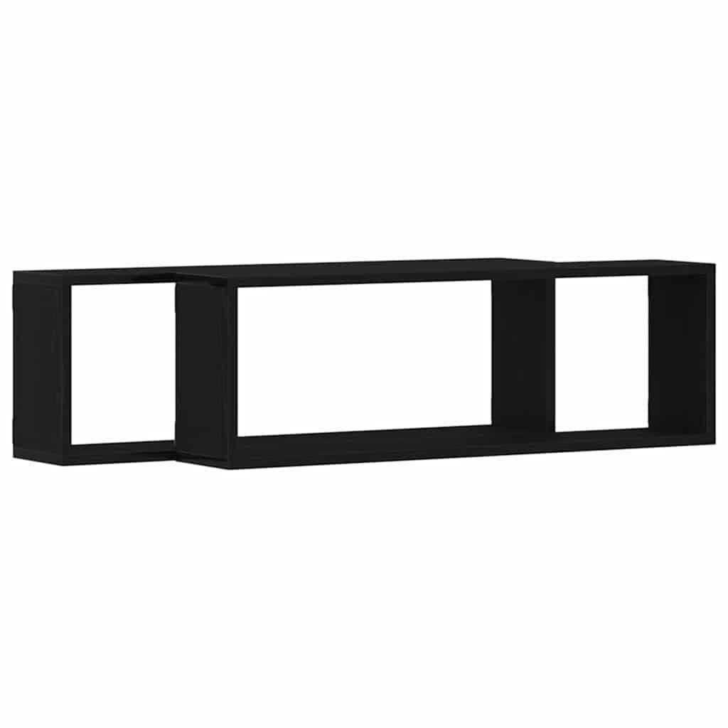 vidaXL Regal Wandregale 2 stk. Schwarz Eichen-Optik 80 x 15 x 26 cm, 2-tlg. – Bild 5 von 5