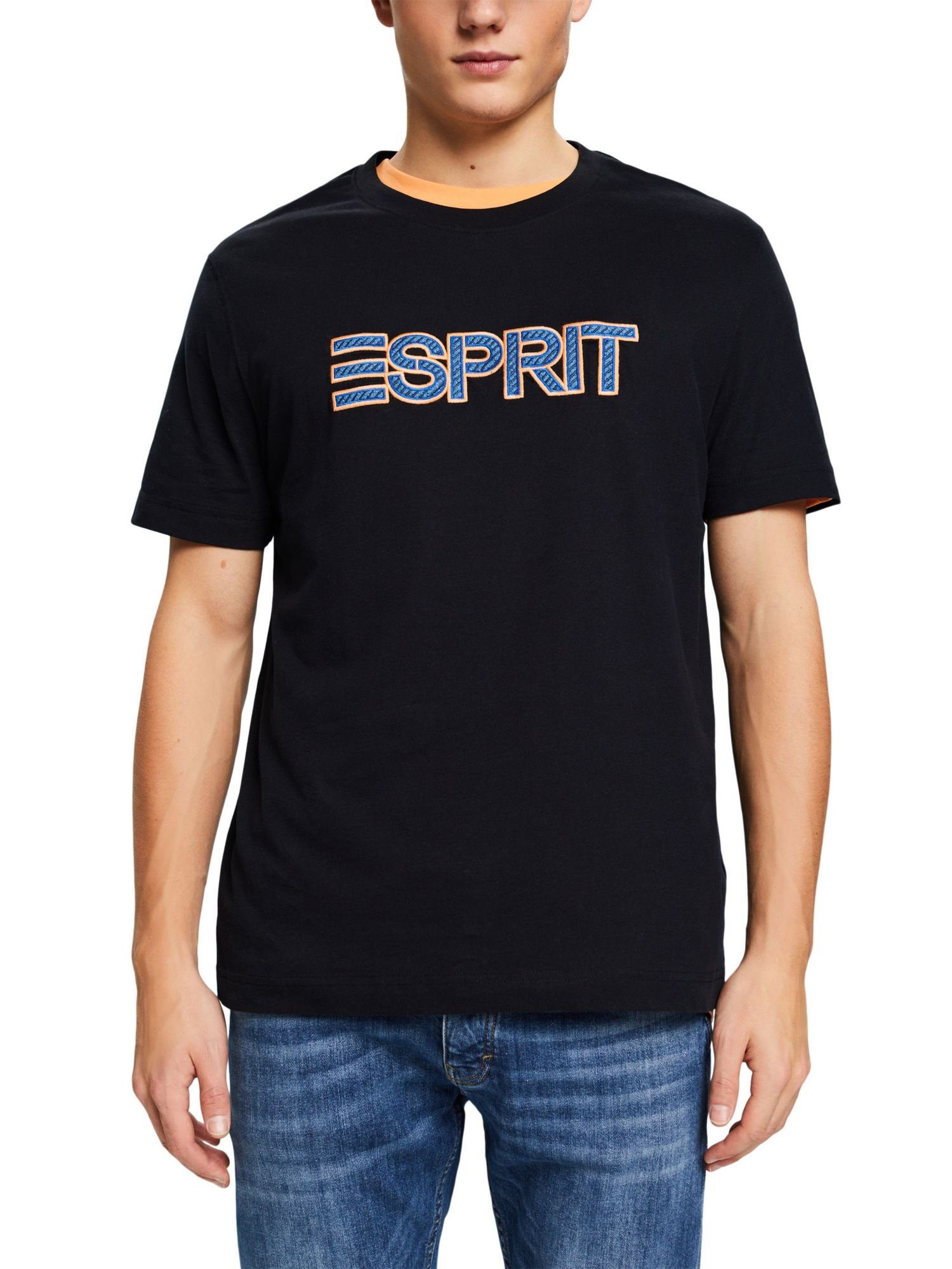 (1-tlg) Esprit Logo-T-Shirt T-Shirt BLACK