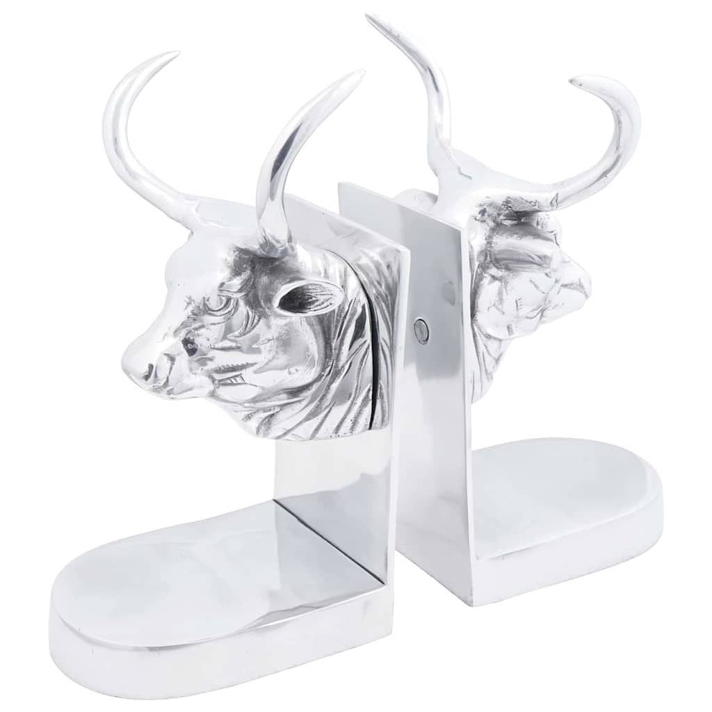 vidaXL Buchstütze Buchstützen 2 stk. Silber 17 x 15 x 27 cm Aluminium (2 St)