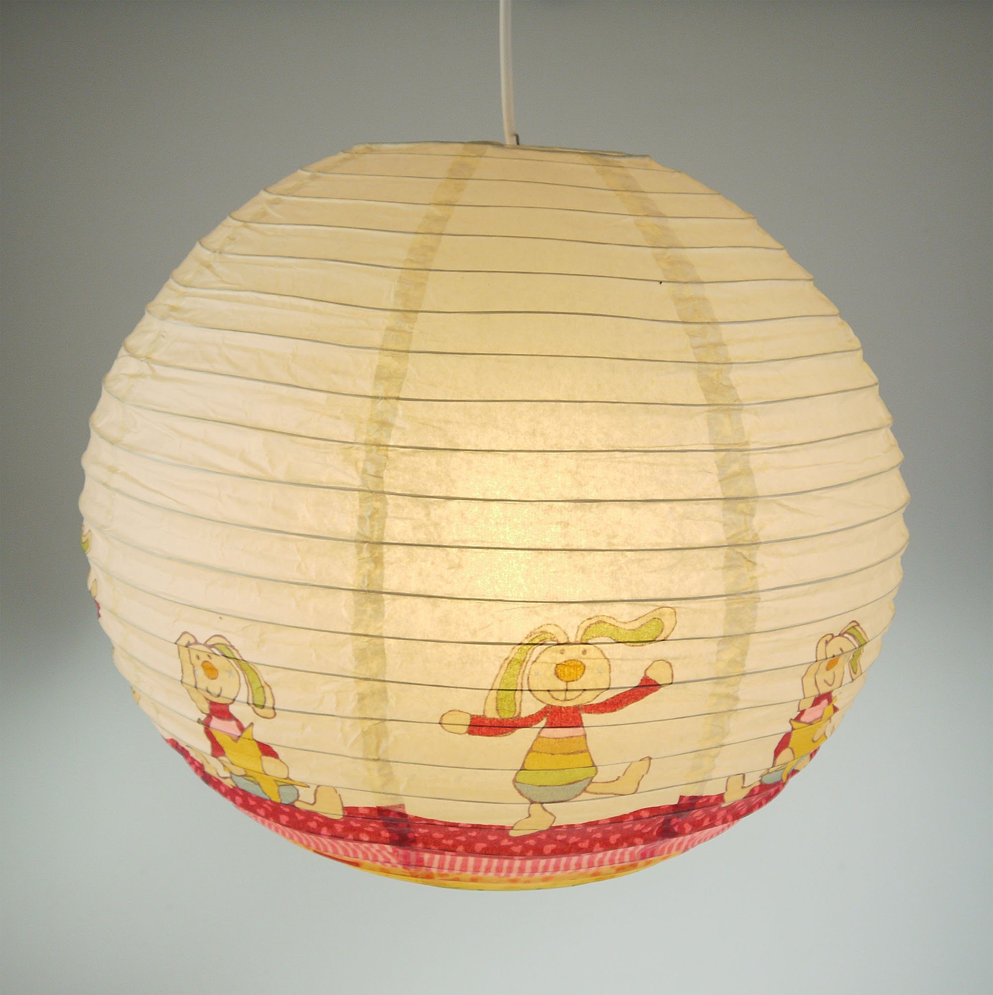 niermann Hängeleuchte Papier-Pendelleuchte Rainbow Rabbit, Kinderzimmer, Kinderlampe