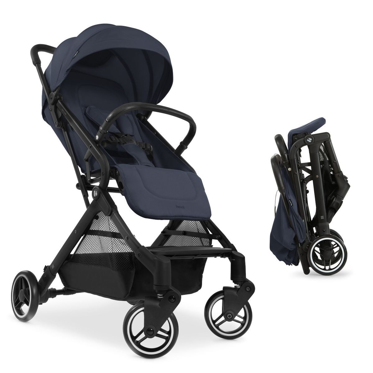 Hauck Kinder-Buggy Travel N Care - Navy Blue, Sportwagen mit Liegeposition und Einhand-Faltmechanismus bis 22 kg