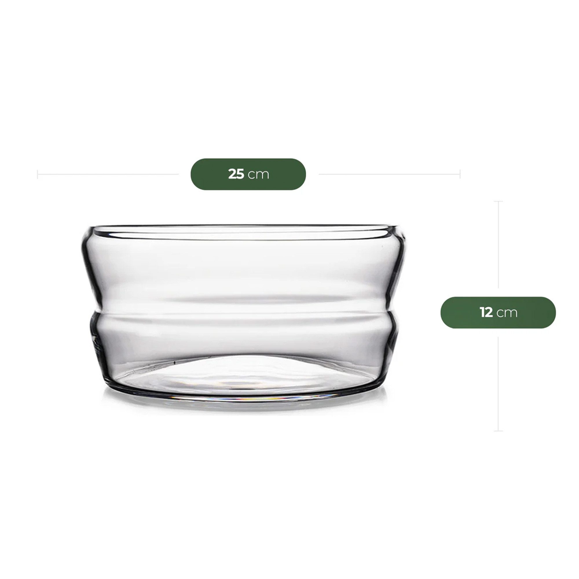 Pasabahce Crystallin Dekoschale Crystallin PEKO Schale (1er Set, 1 St., Einzelartikel), Klarglas, Crystallin-Qualität, spülmaschinengeeignet