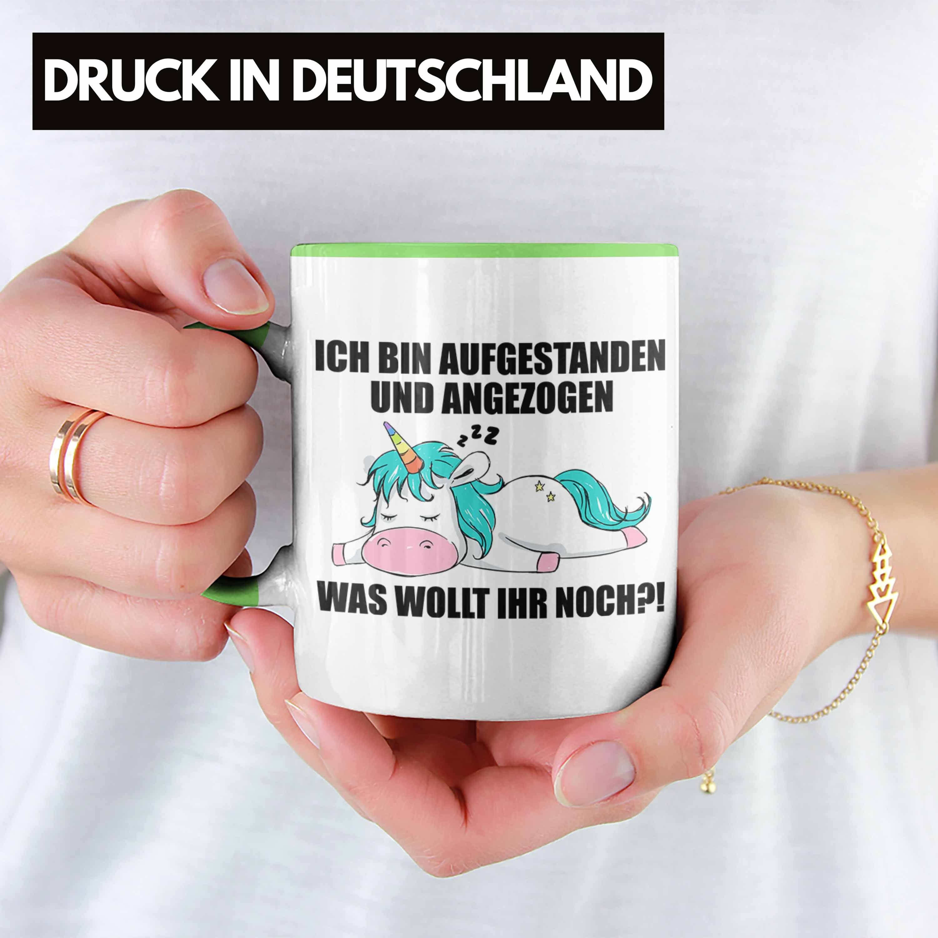 - Lustige Trendation Tasse Trendation Tasse Geschenk Arbeitskollege Grün Spruch mit Kollegin Faule