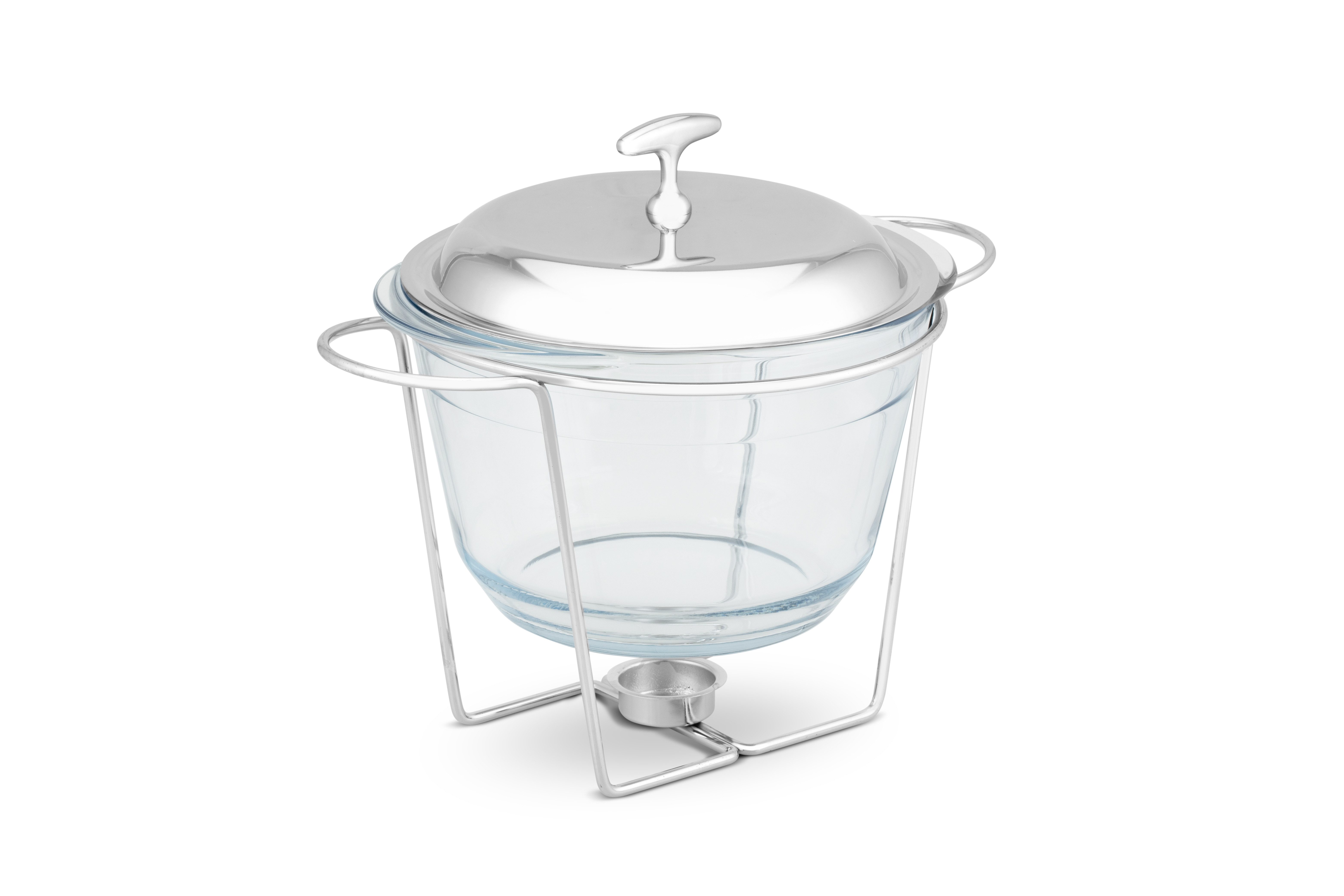 Edenberg Stövchen Speisenwärmer Gehärtetes Glas Edelstahl Warmhaltebehälter Catering, (4.0L, 3-tlg., Eine ideale Geschenkidee! Sehr hochwertig) – Bild 5 von 5