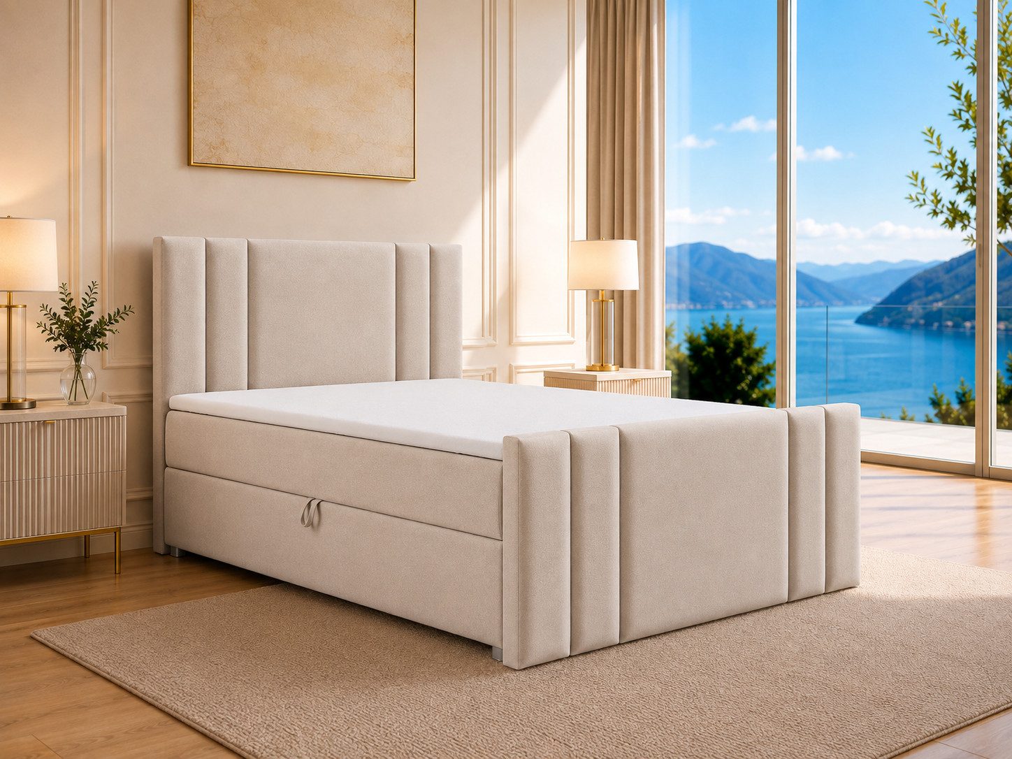 Best for Home Boxspringbett Trinity K-8 LUX mit Stauraum 7-Zonen Komfort & Topper H3 (Komplettbett, 1-St., 140x200 160x200 180x200 200x200 cm), Ergonomischer Schlafkomfort, großzügiger Stauraum, modernes Design