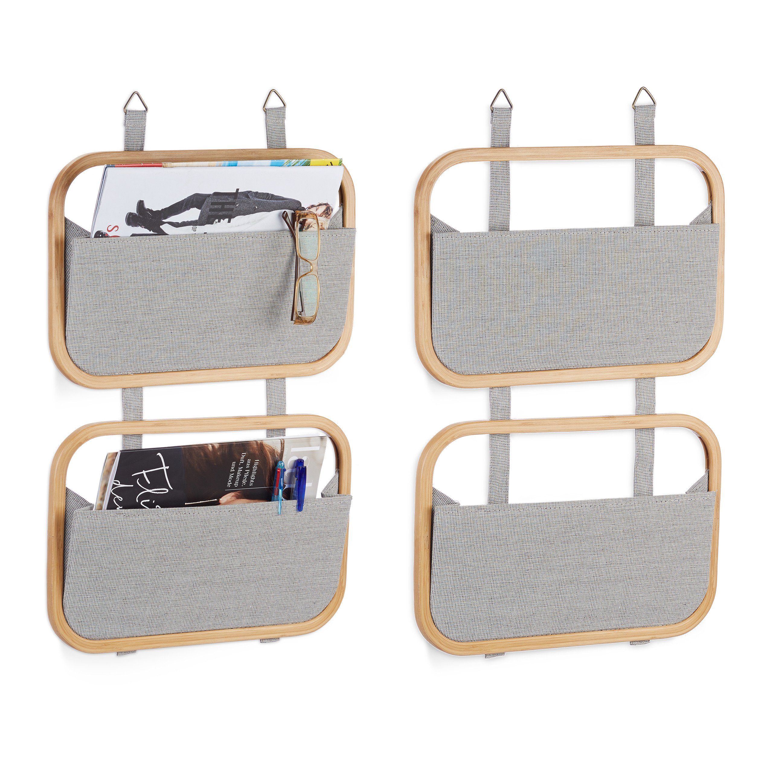 Organizador Colgante De Pared Con 5 Bolsillos Y 5 Ganchos - Ideal Para Puerta O Armario