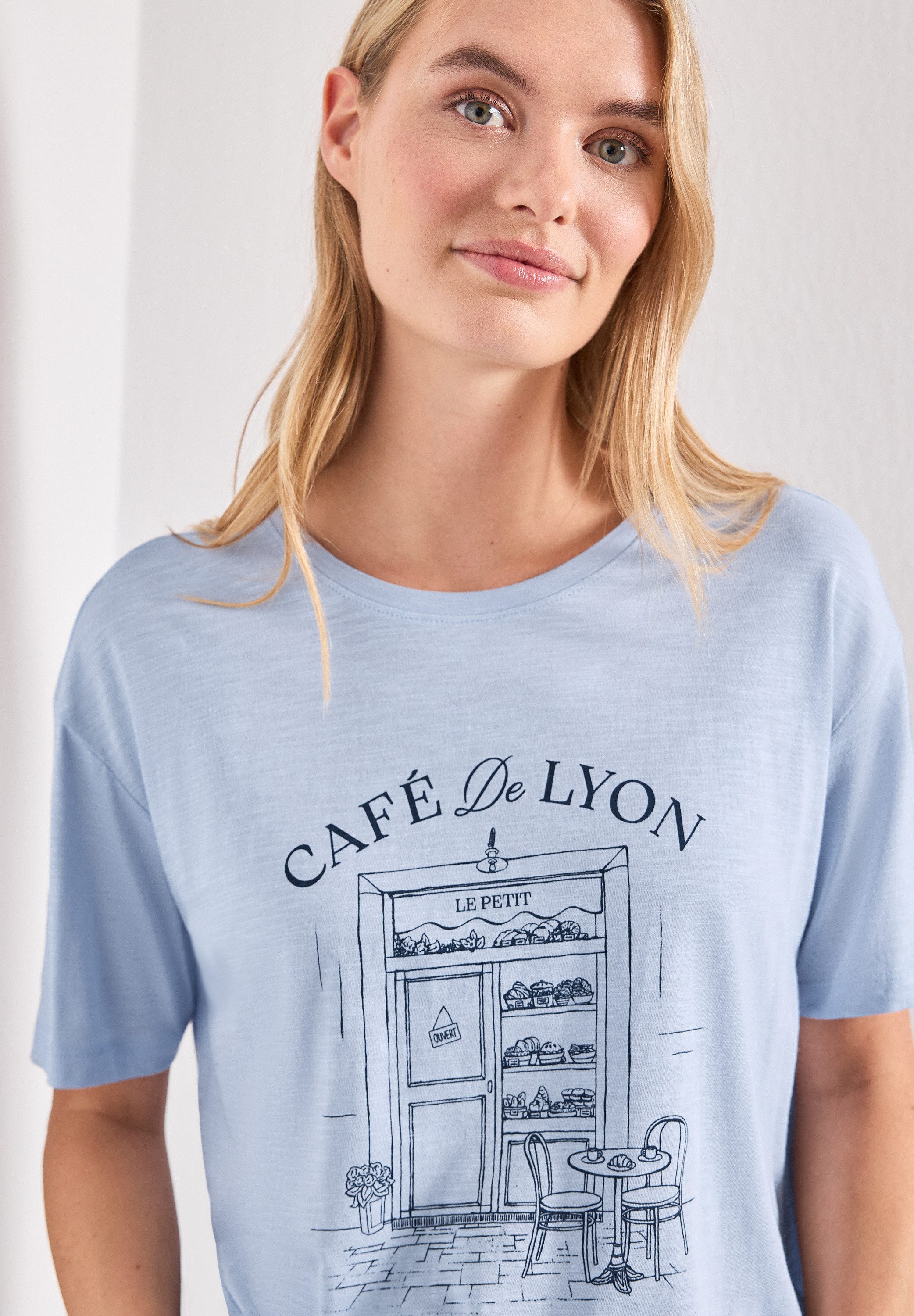 STREET ONE Rundhalsshirt Sommershirt mit Frontprint