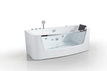 JVmoebel Whirlpool-Badewanne Luxus Whirlpool Badewanne 150x80cm Glasfront Wanne Badewannen, (1-tlg), Made in Europa