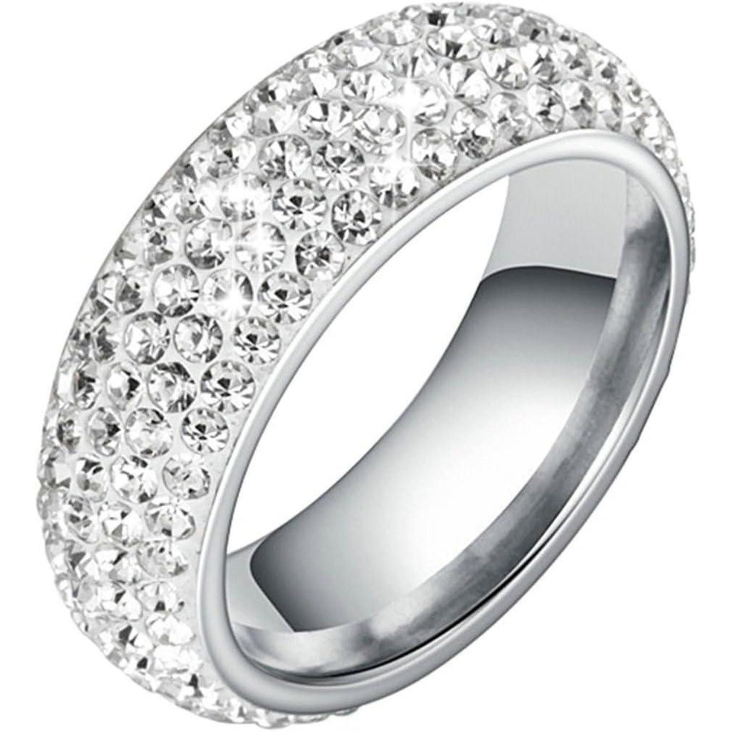 LuxusKollektion Silberring Ringe Herren Ehering Edelstahl 8mm Zirkon Silber Silber 67 (21.3)
