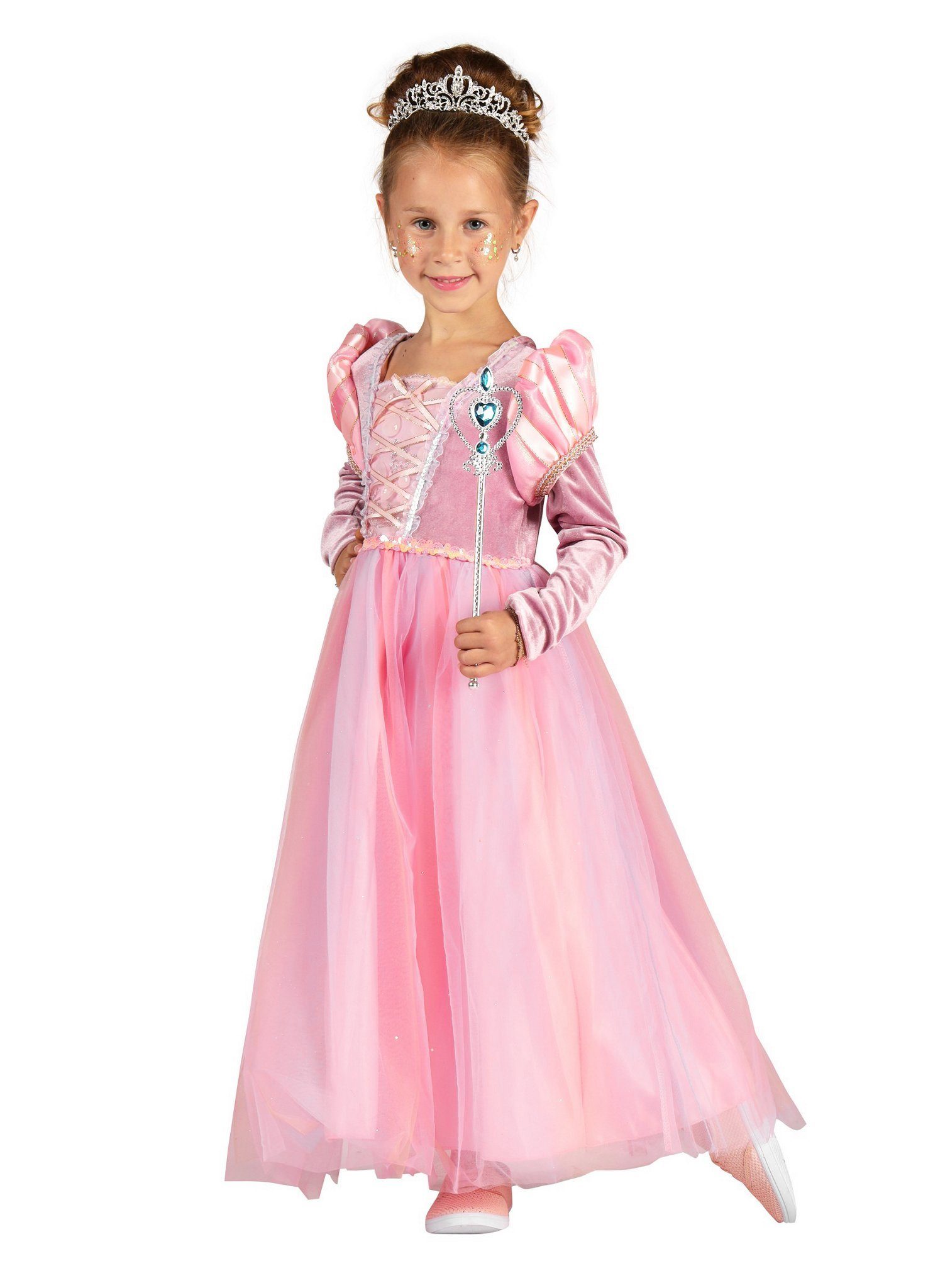 thetru Prinzessin-Kostüm Rosa Märchenkleid für Kinder, Süßes Kleid für die pinke Prinzessin