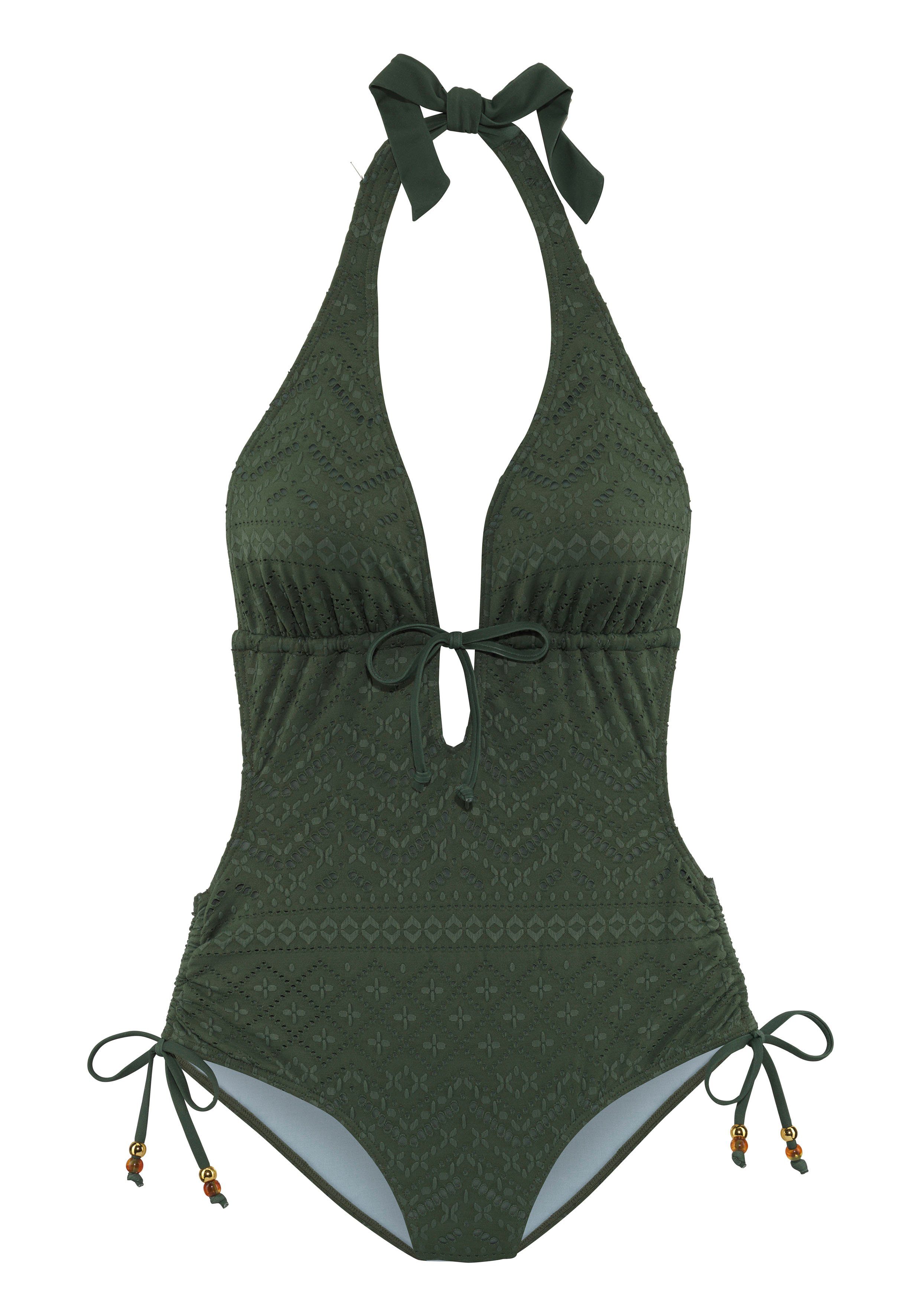 LASCANA Badeanzug Omara mit Lochstickerei günstig online kaufen