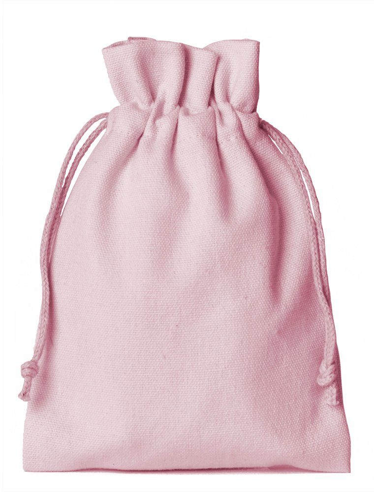 Aufbewahrungstasche 3 Baumwollsäckchen, Stoffbeutel, Geschenkbeutel - rosa -
