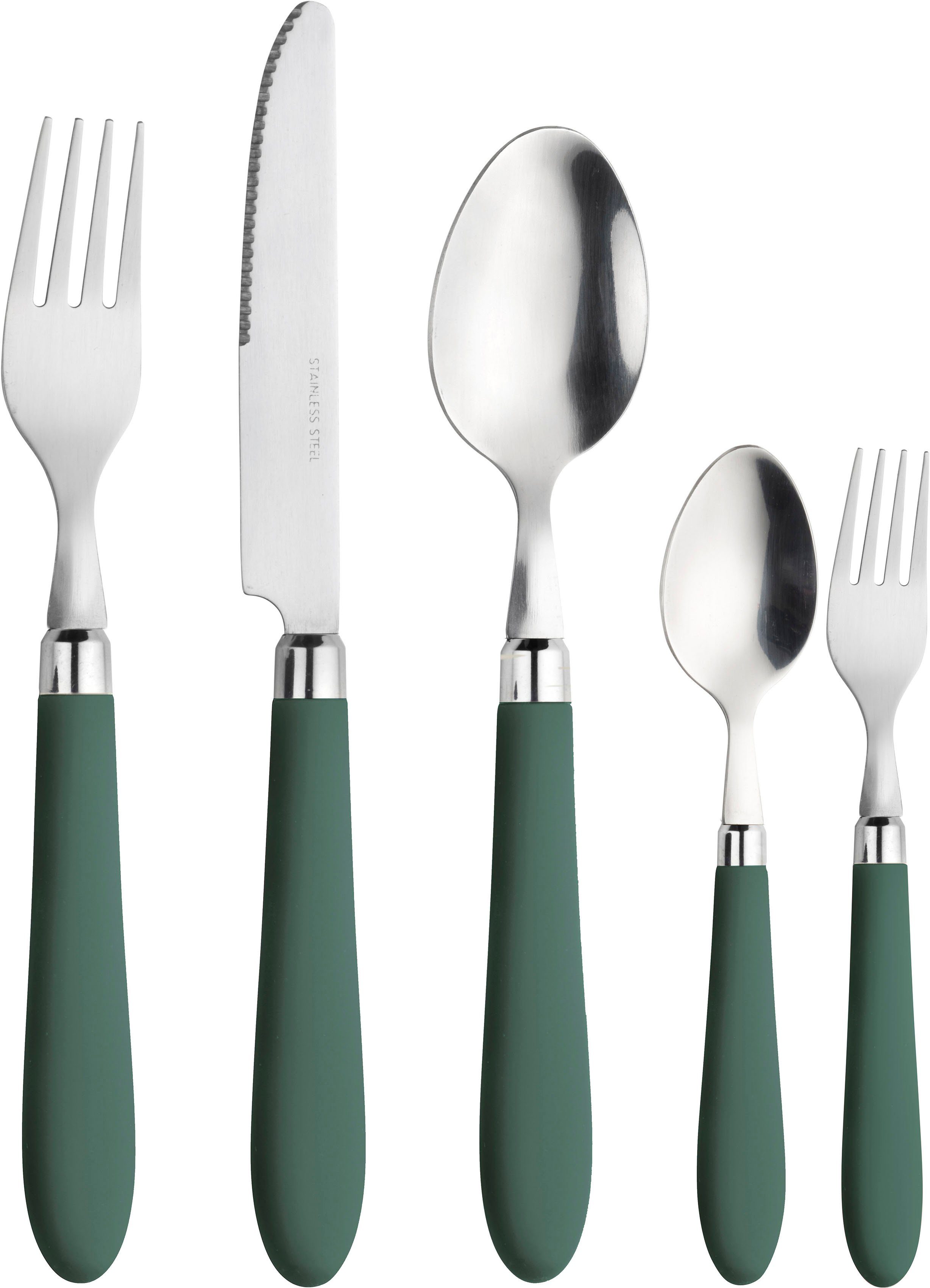 my home Besteck-Set Celia (30-tlg), 6 Personen, Edelstahl 18/10, Kunststoff, Messer mit Wellenschliff, spülmaschinengeeignet. € 39,99