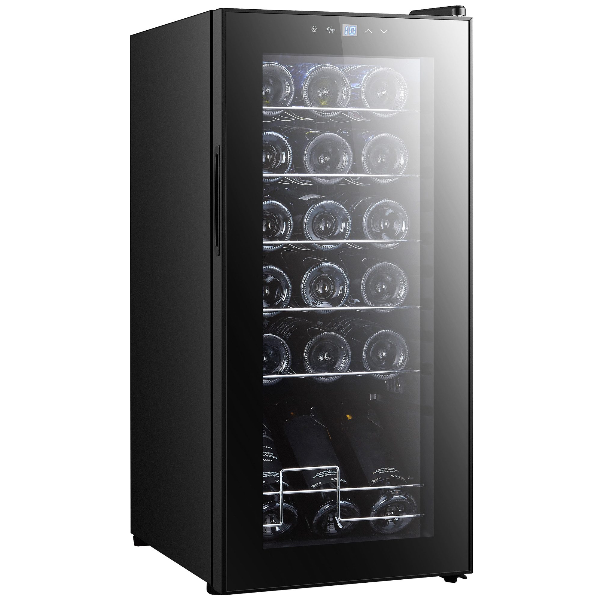 kowdom Weinkühlschrank Weinkühlschrank 18 Flaschen 50L Kompressor 5-18°C leise, für 18 Standardflaschen á 0,75l,Kompressor, Glastür, Innenbeleuchtung,4 verstellbare Regale