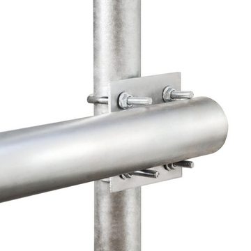 PremiumX Balkonhalter 100cm Ø 48mm Stahl Mast Geländer SAT Mast-Verlängerung SAT-Halterung