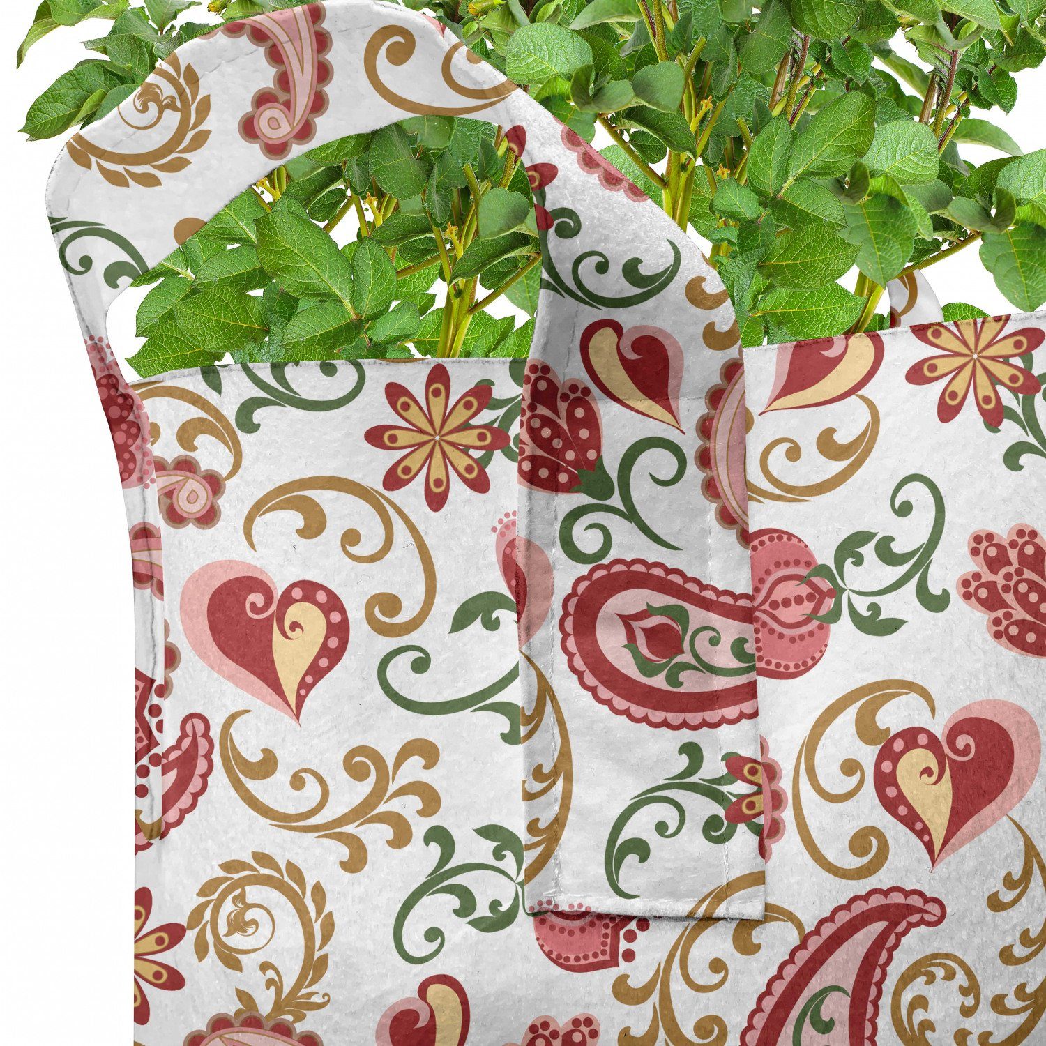 Abakuhaus Pflanzkübel hochleistungsfähig Paisley Pflanzen, für Griffen Stofftöpfe mit Art-Rosen-Motiv