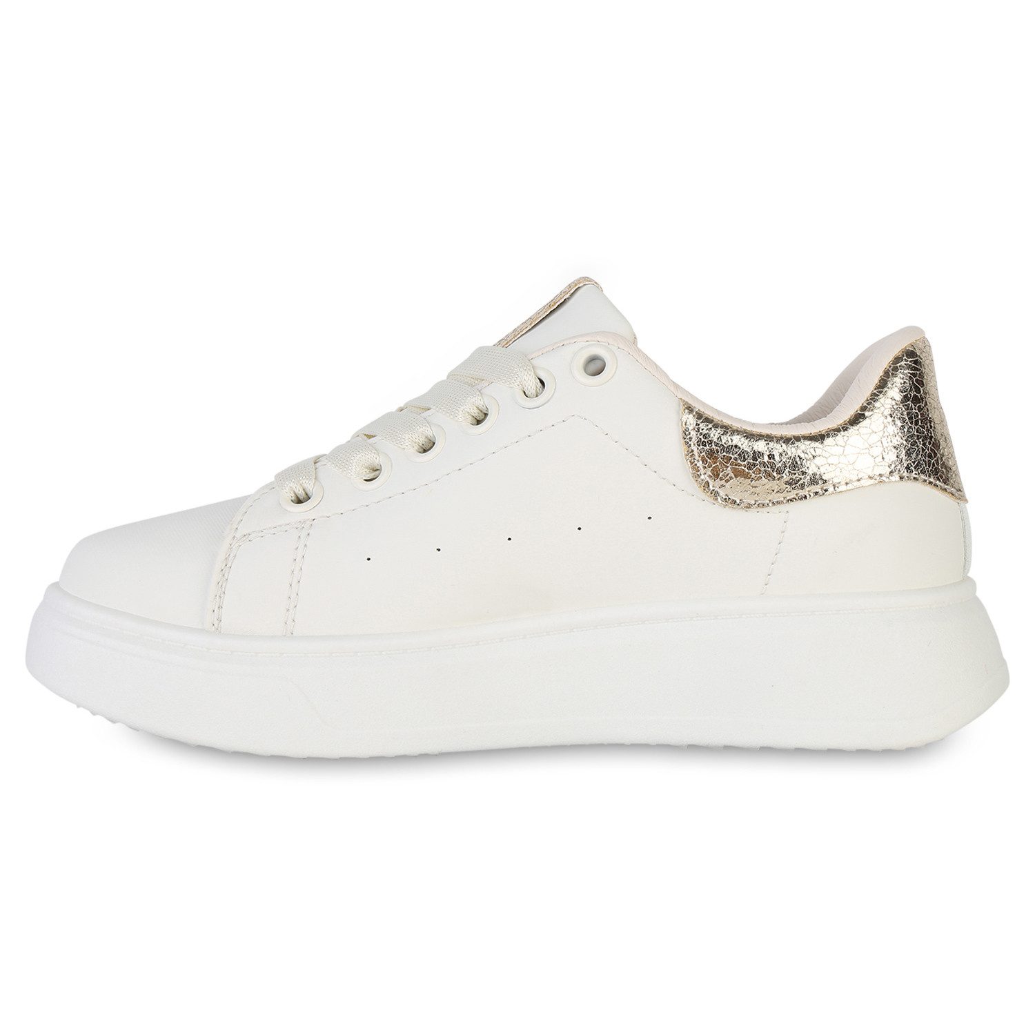 VAN HILL 841513 Plateausneaker Damen Plateau Sneaker Metallic Schnürer Frei günstig online kaufen