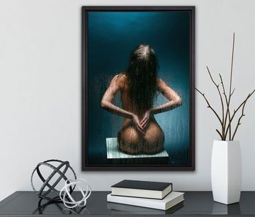 Pixxprint Leinwandbild Nackte Frau, Wanddekoration (1 St), Leinwandbild fertig bespannt, in einem Schattenfugen-Bilderrahmen gefasst, inkl. Zackenaufhänger