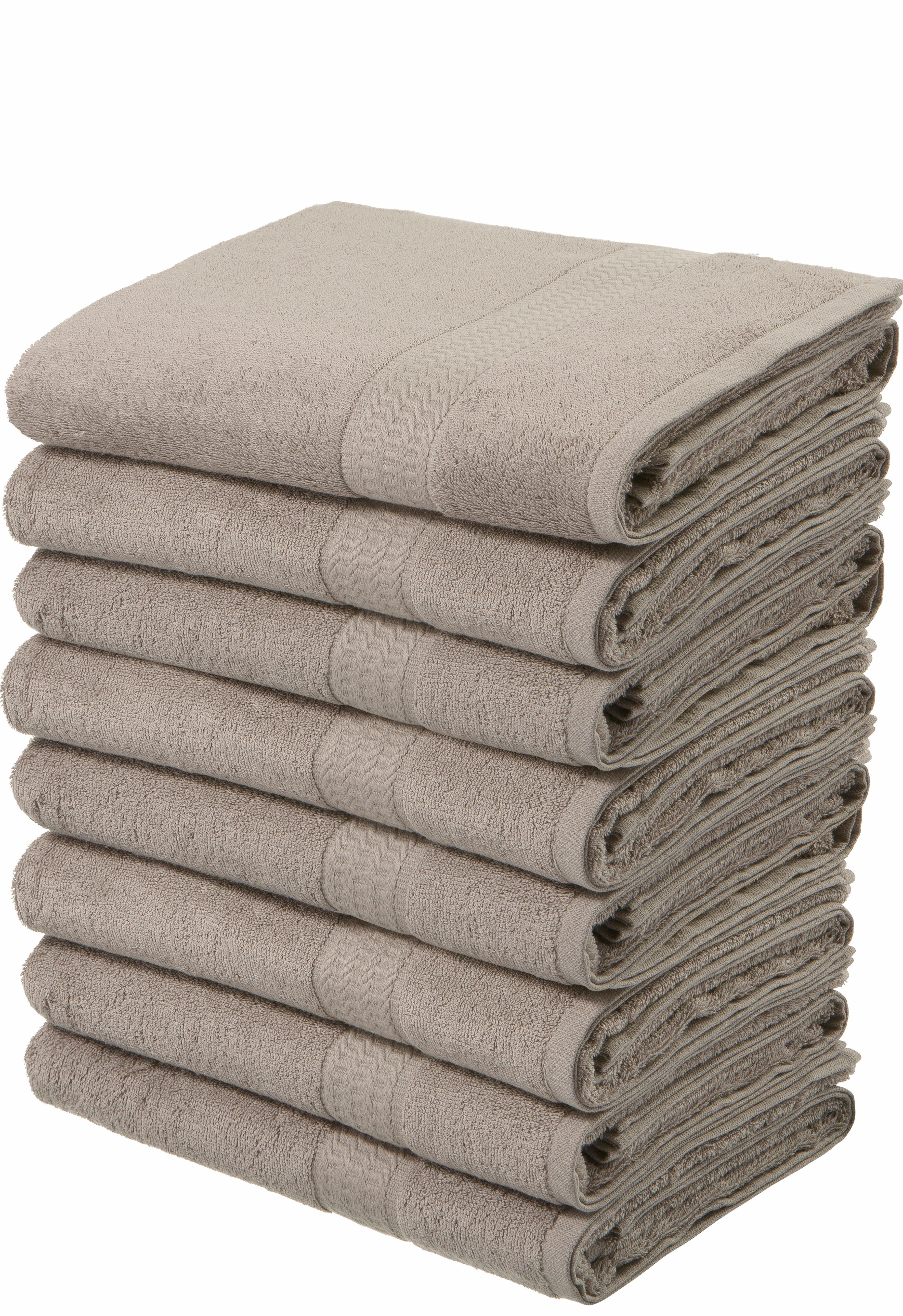 OTTO home Handtücher Juna, als Set und Serie erhältlich, 8 Handtücher, 50x100cm, Walkfrottier (8-St), 8-tlg. Handtuch-Set, 100% Baumwolle, mit Bordüre, Uni-Farben, weich