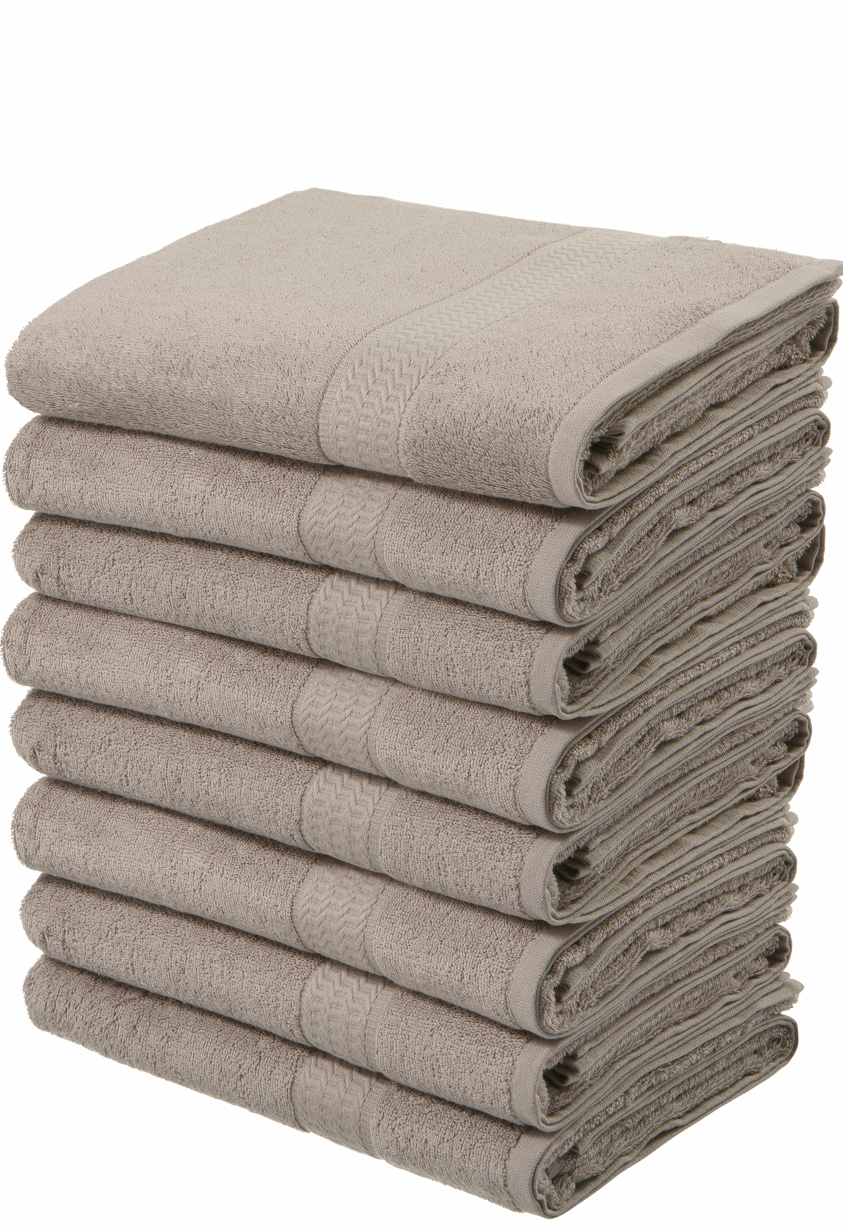 my home Handtücher »Juna« (8-St), im Set und als Serie, Handtuchset mit  feiner Struktur-Bordüre, weiche Handtücher in modernen Unifarben, Handtuch  aus 100% Baumwolle