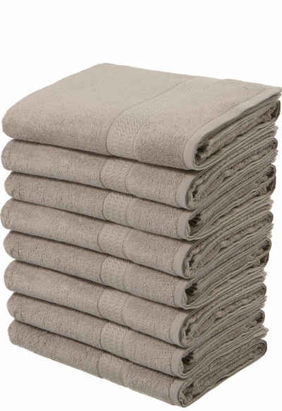 my home Handtücher Juna, Walkfrottee (8-St), im Set und als Serie, Handtuchset mit Struktur-Bordüre, 100% Baumwolle
