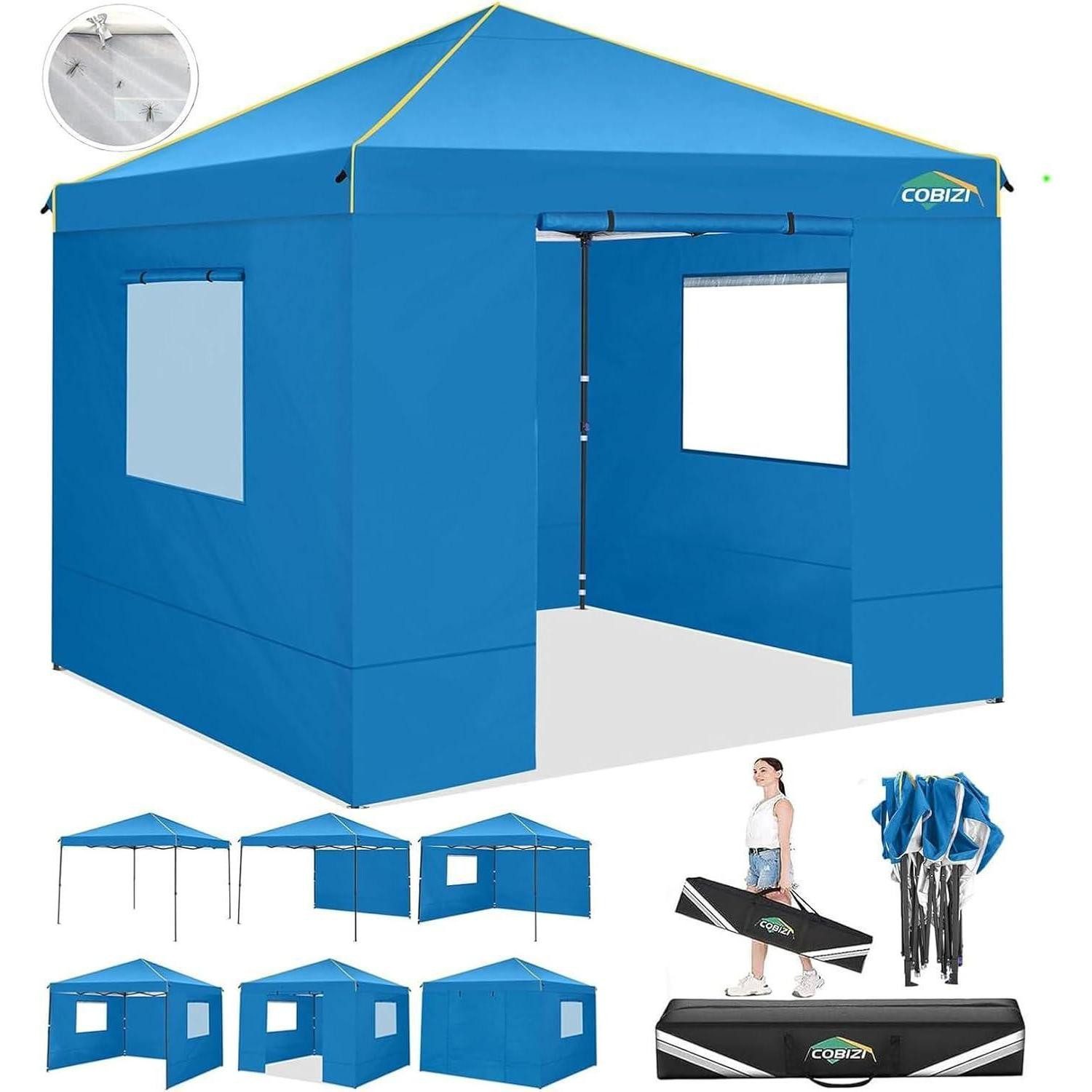 COBIZI Faltpavillon Pavillon 3x3 Wasserdicht Stabil Faltpavillon 4 Seitenteilen Pop Up