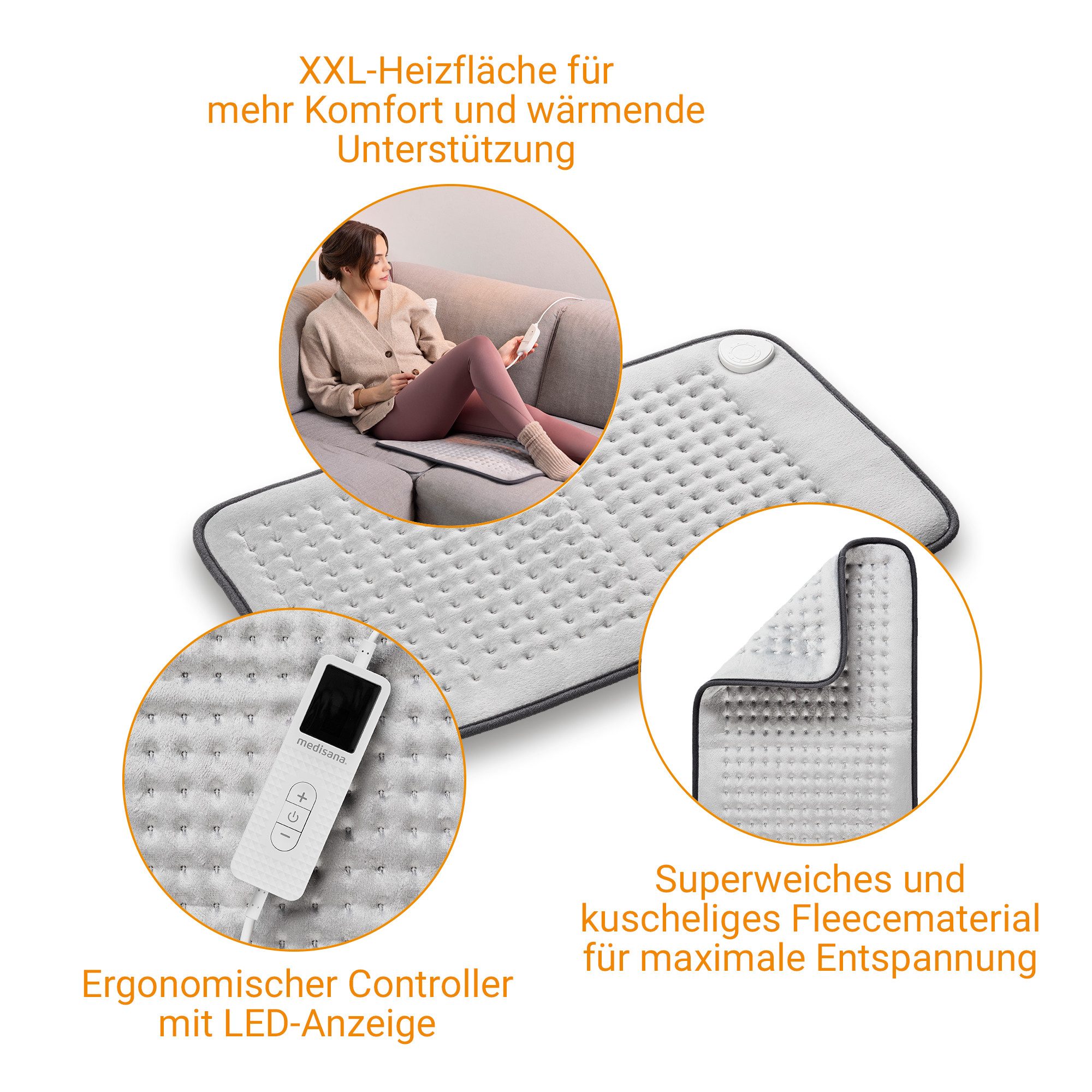 medisana Heizkissen HP 700, XXL Größe, 9 Stufen, Überhitzungsschutz, autom. Abschaltung, waschbar