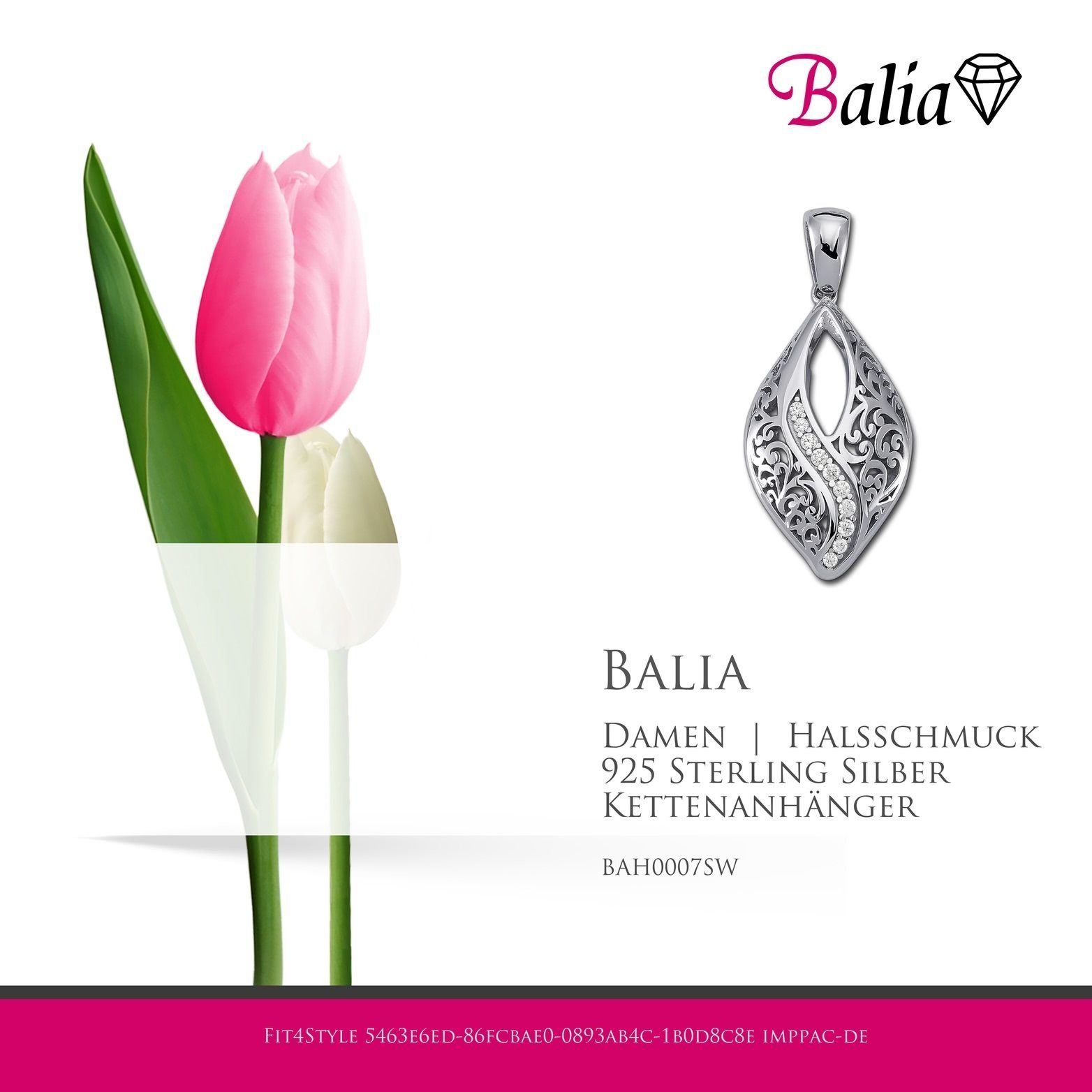 (Orient) Balia Balia 925, Damen 3,3cm, 925 Kettenanhänger Sterling Silber Kettenanhänger ca. Kettenanhänger für