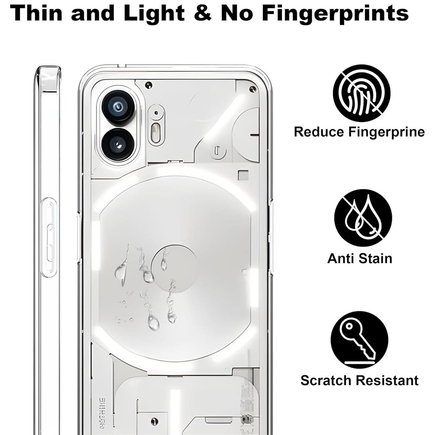 CoolGadget Handyhülle Silikon Handy Hülle Slim für Nothing Phone 2 6,7 Zoll, dünne TPU Schutzhülle Case in transparent / durchsichtig