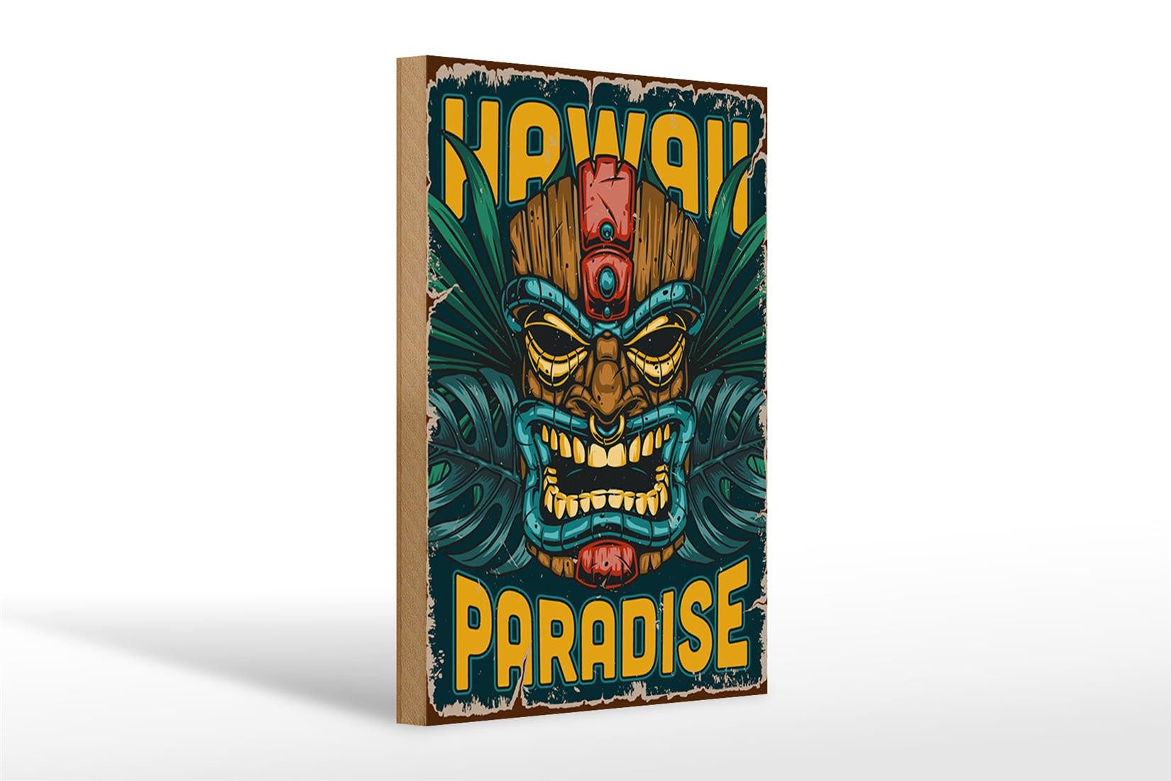 Holzbild Retro 20x30cm Hawaii Paradise